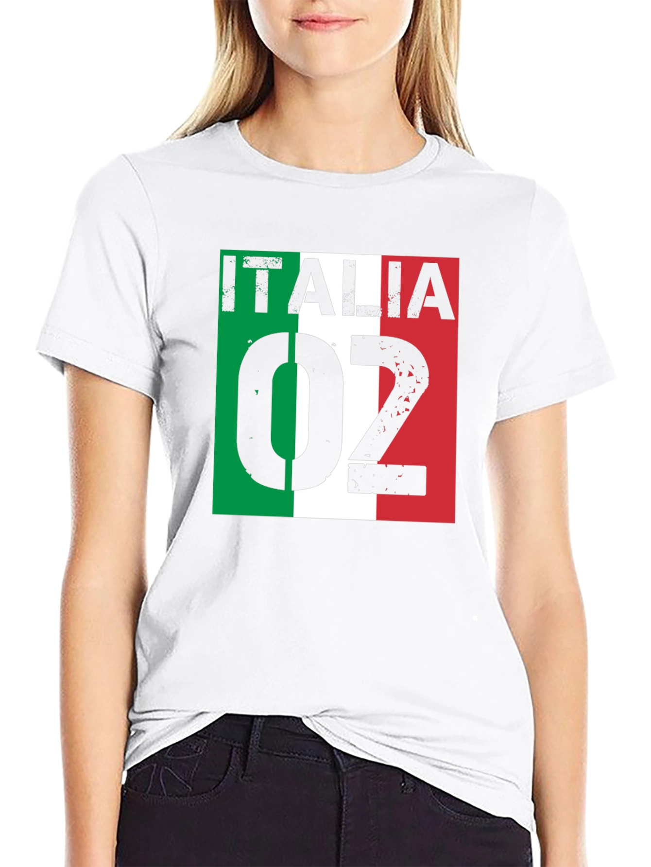 Italia 02 T-Shirt Black Italy Flag Design