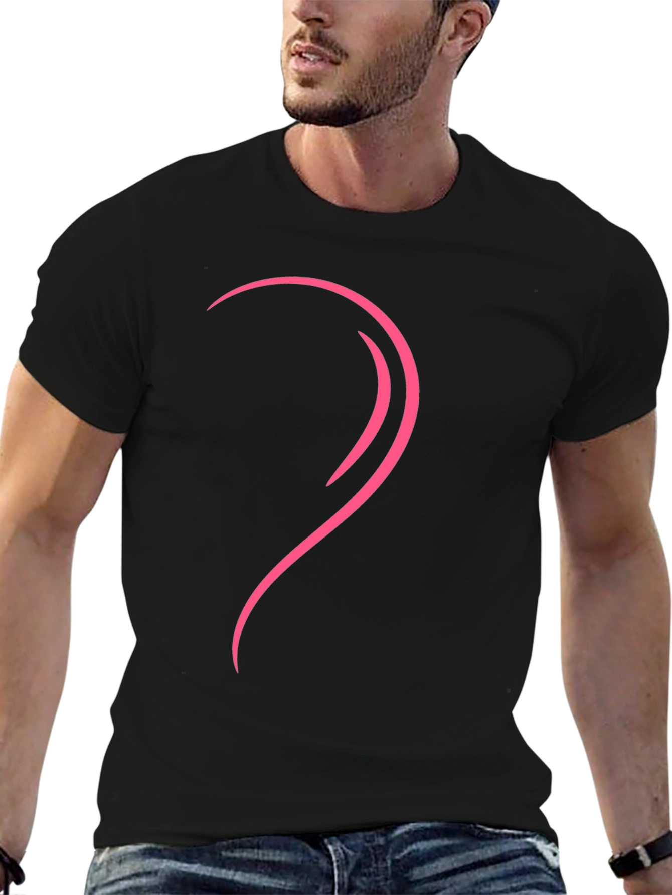 Modern Heart Graphic Tee - Left Side Design
