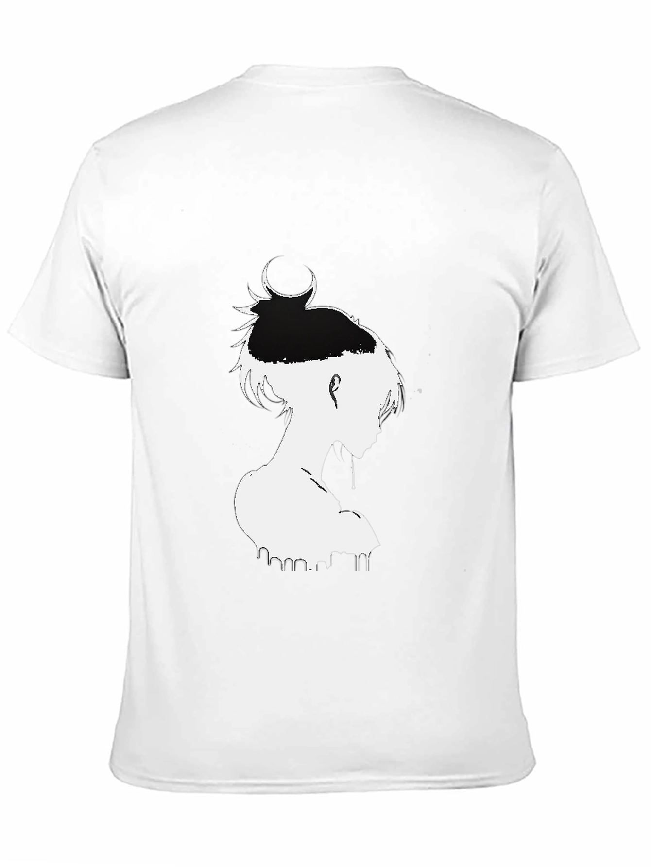 Black T-Shirt with White Anime Graphic