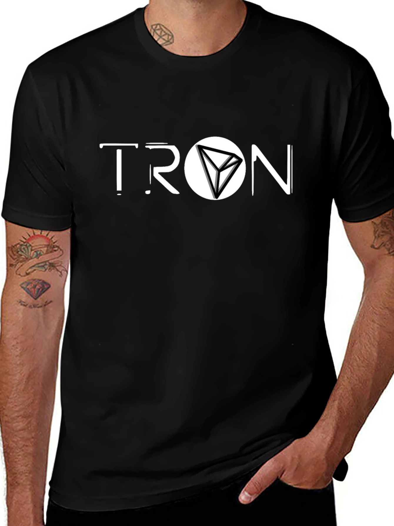Tron Logo Black T-Shirt Crypto Design