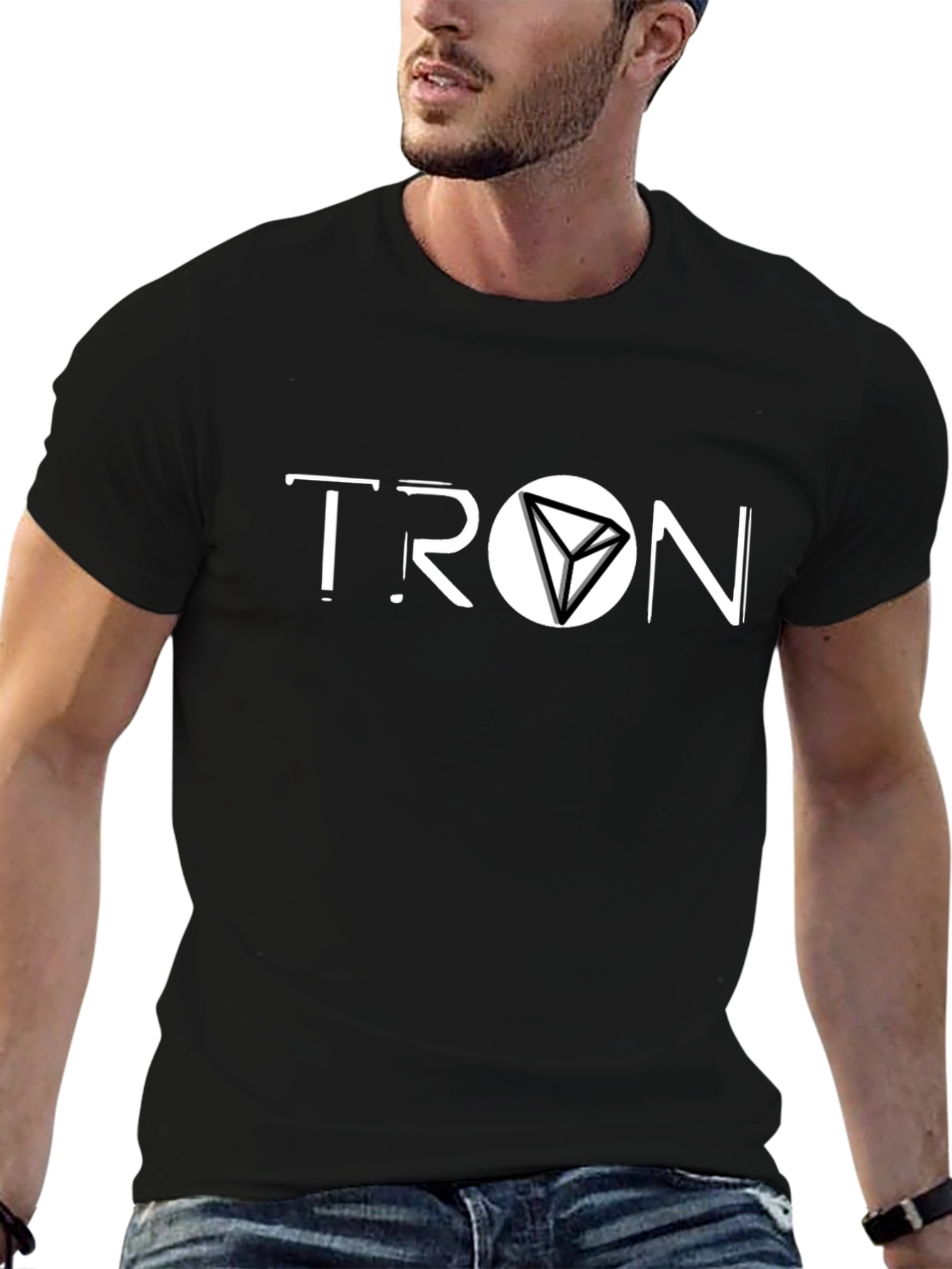 Tron Logo Black T-Shirt Crypto Design