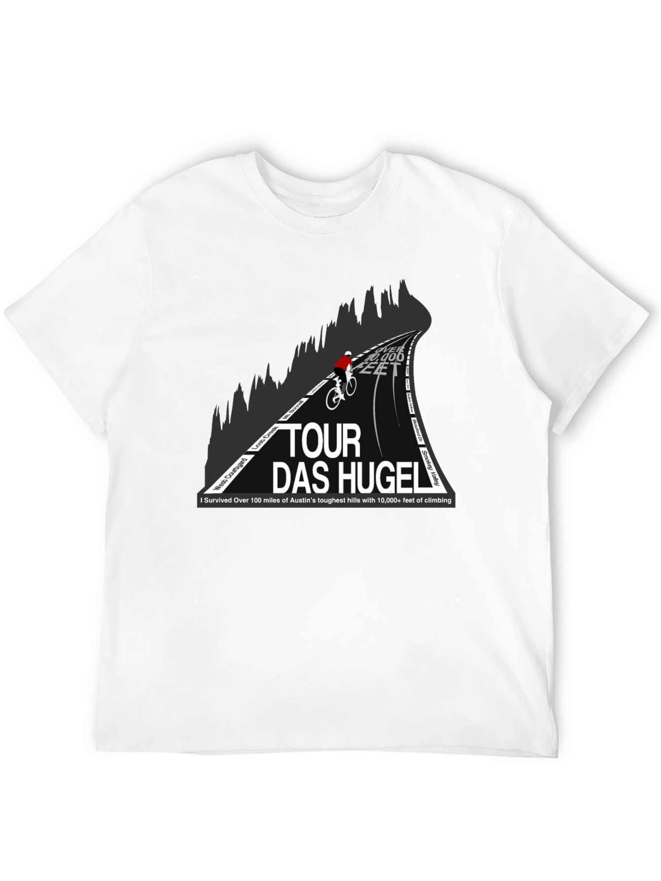 Tour Das Hugel Cycling T-Shirt - Austins Toughest Hills