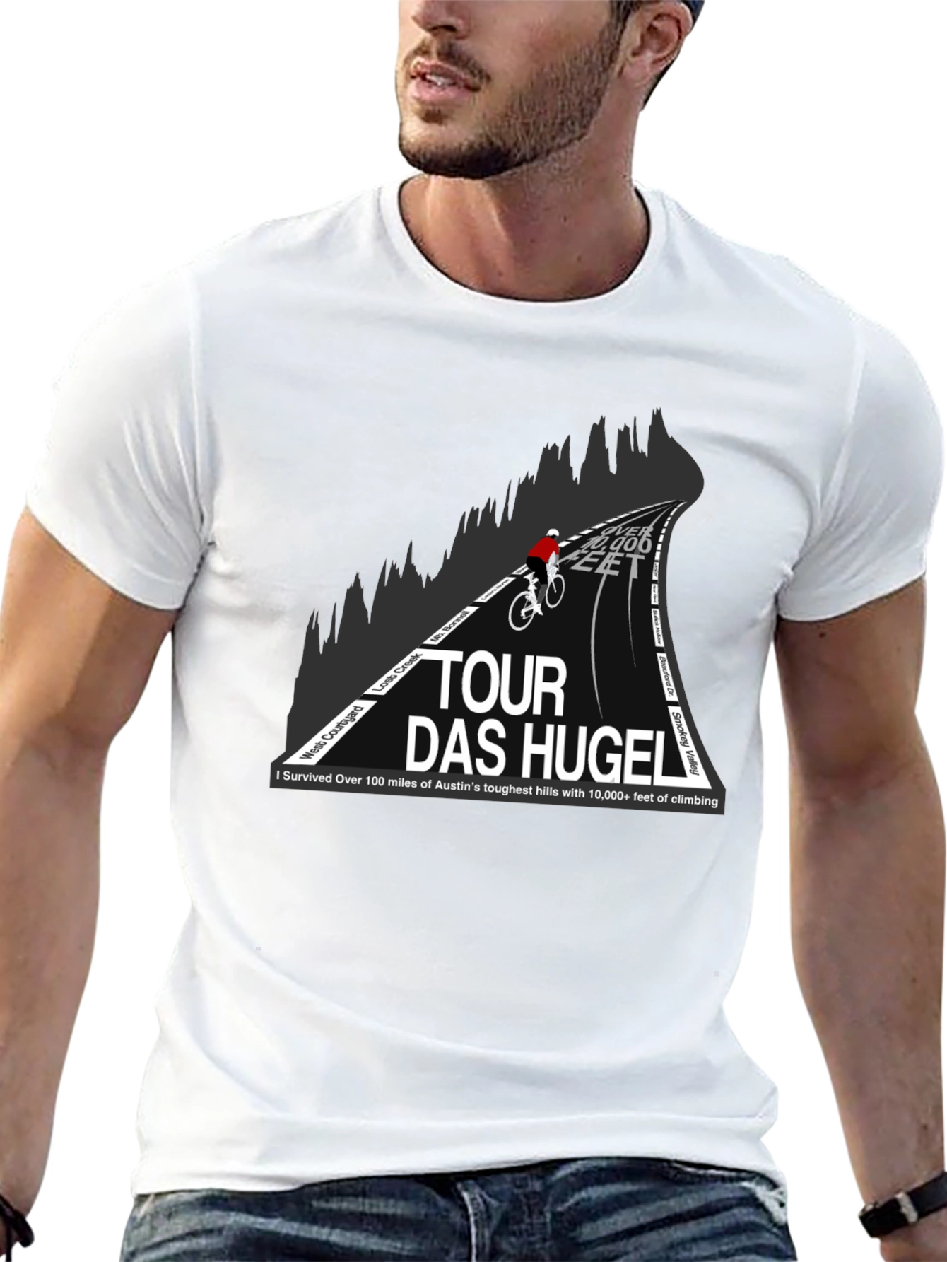 Tour Das Hugel Cycling T-Shirt - Austins Toughest Hills