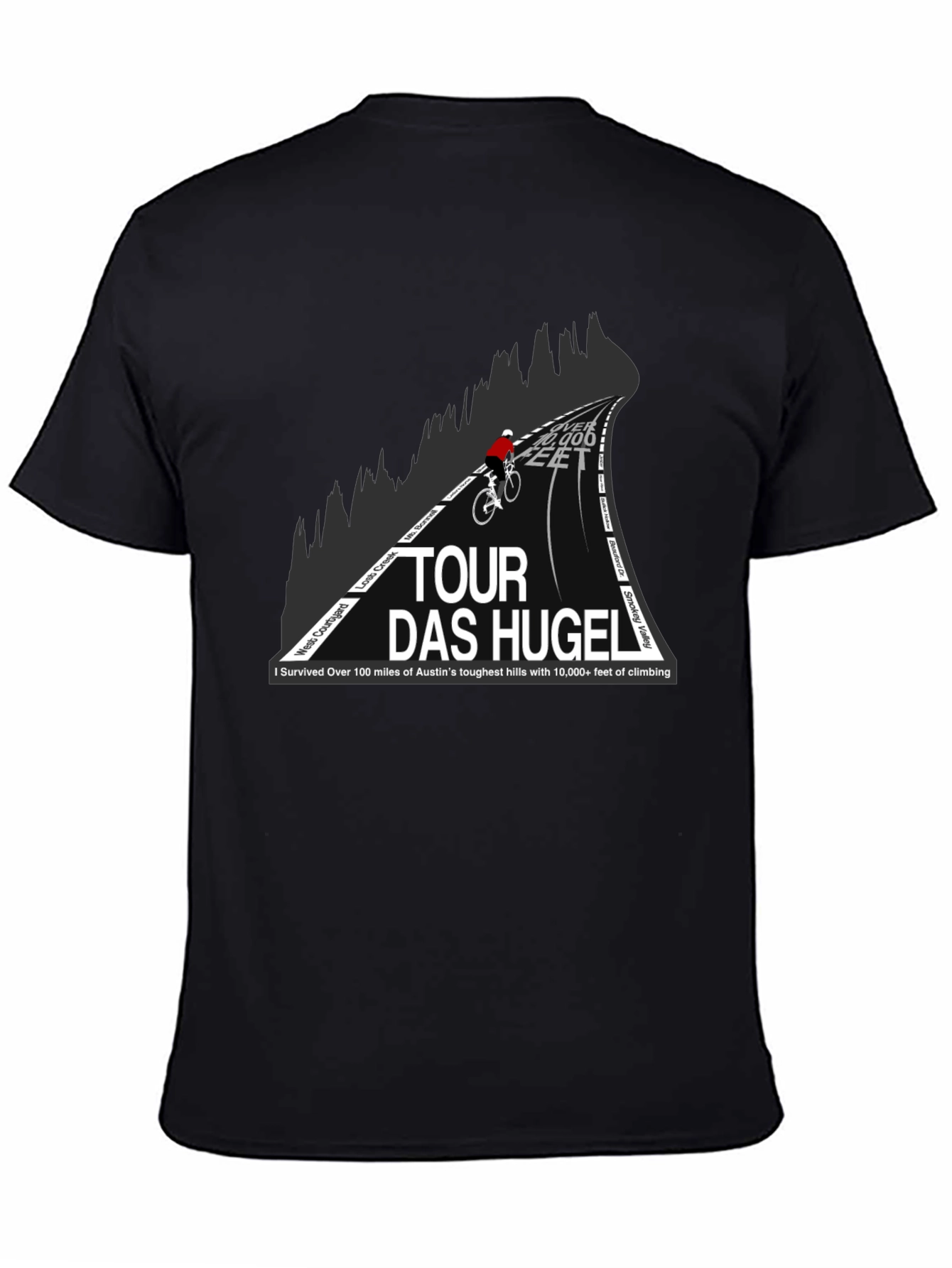 Tour Das Hugel Cycling T-Shirt - Austins Toughest Hills
