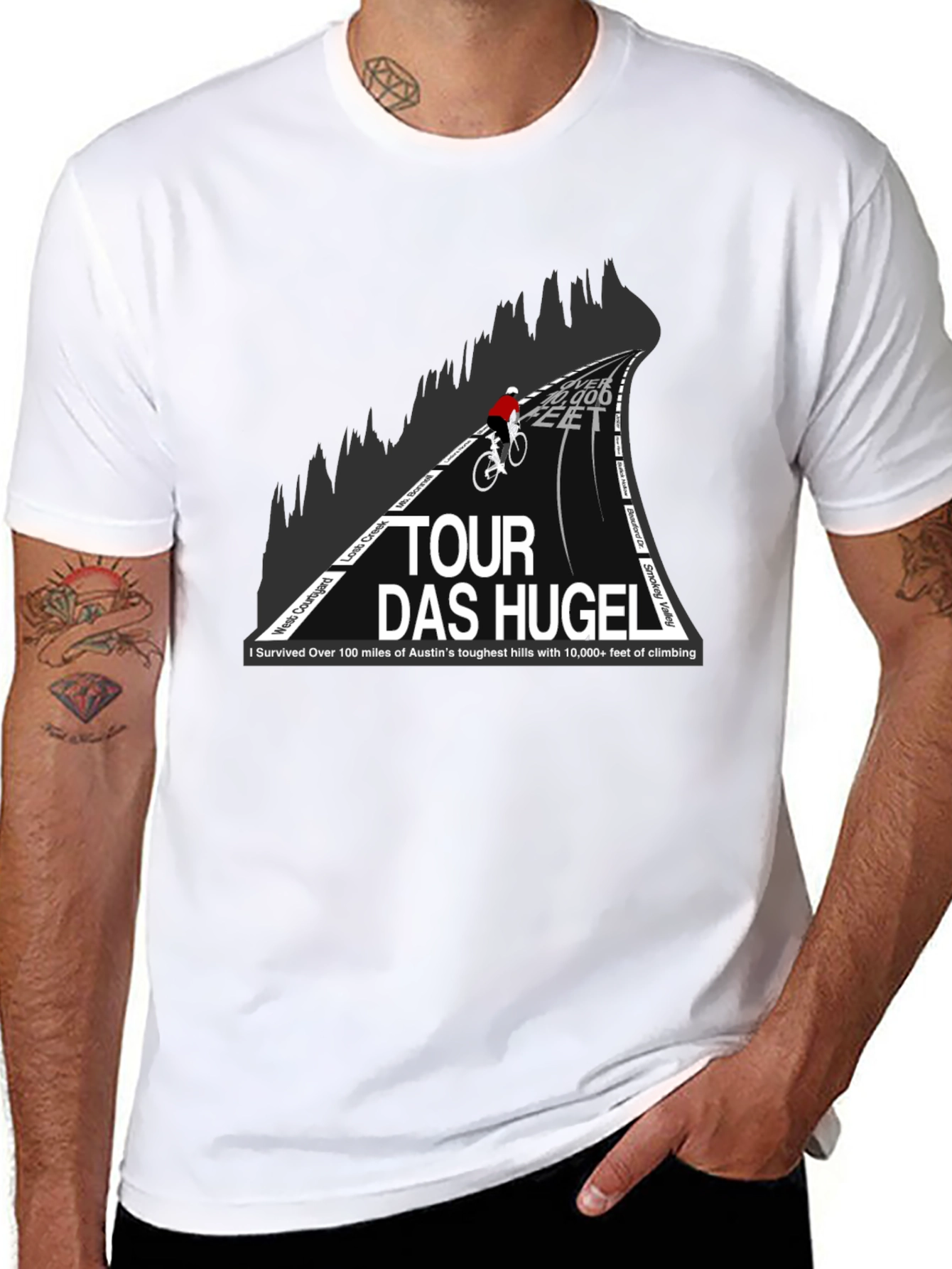 Tour Das Hugel Cycling T-Shirt - Austins Toughest Hills