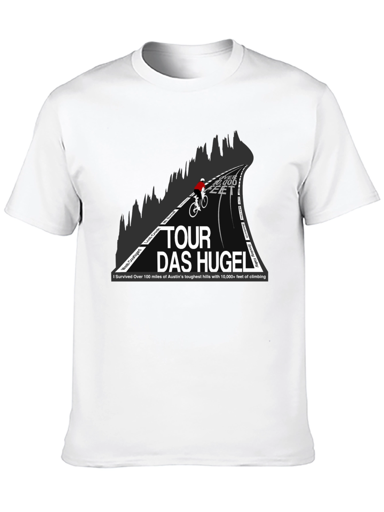 Tour Das Hugel Cycling T-Shirt - Austins Toughest Hills