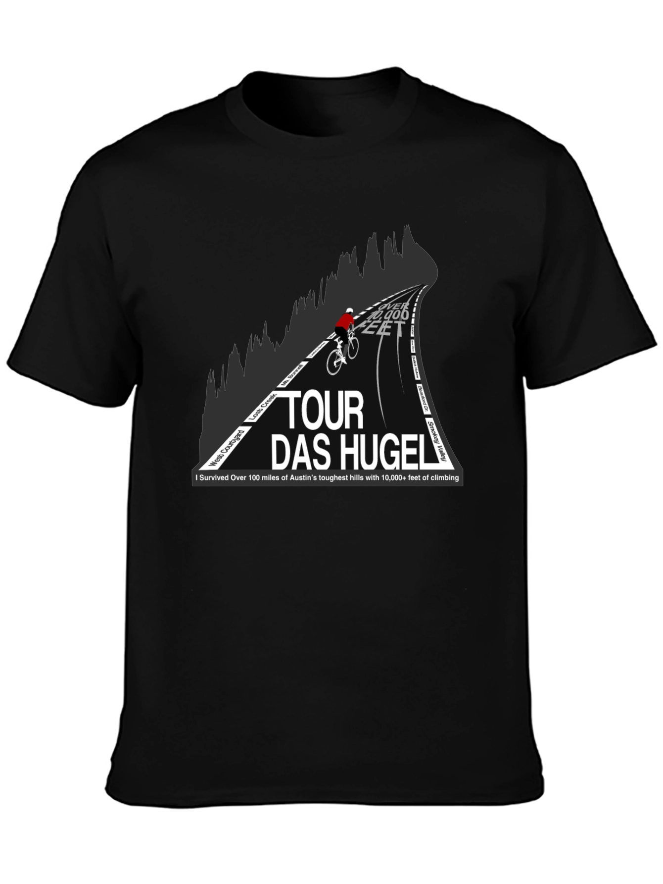 Tour Das Hugel Cycling T-Shirt - Austins Toughest Hills