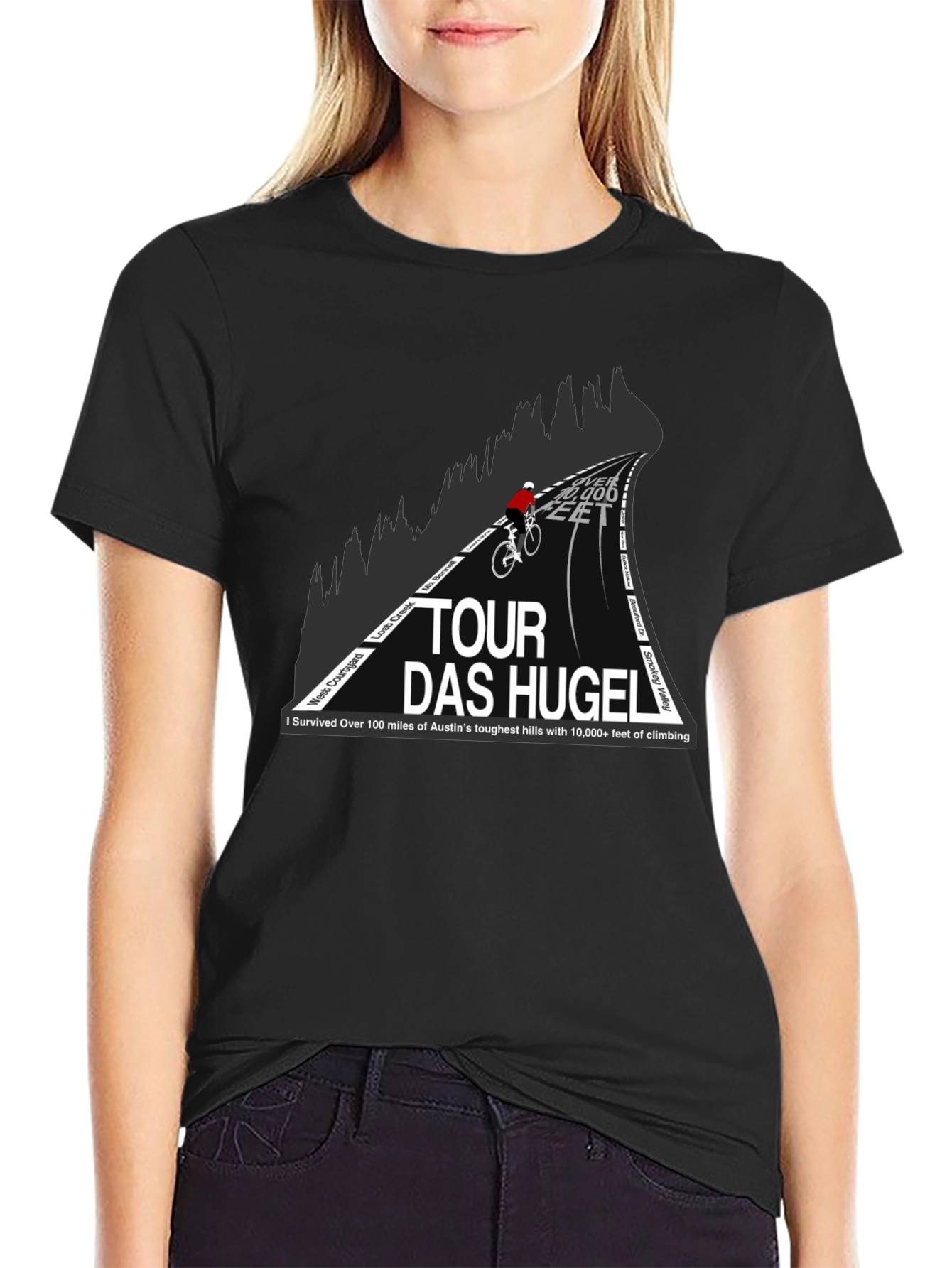 Tour Das Hugel Cycling T-Shirt - Austins Toughest Hills