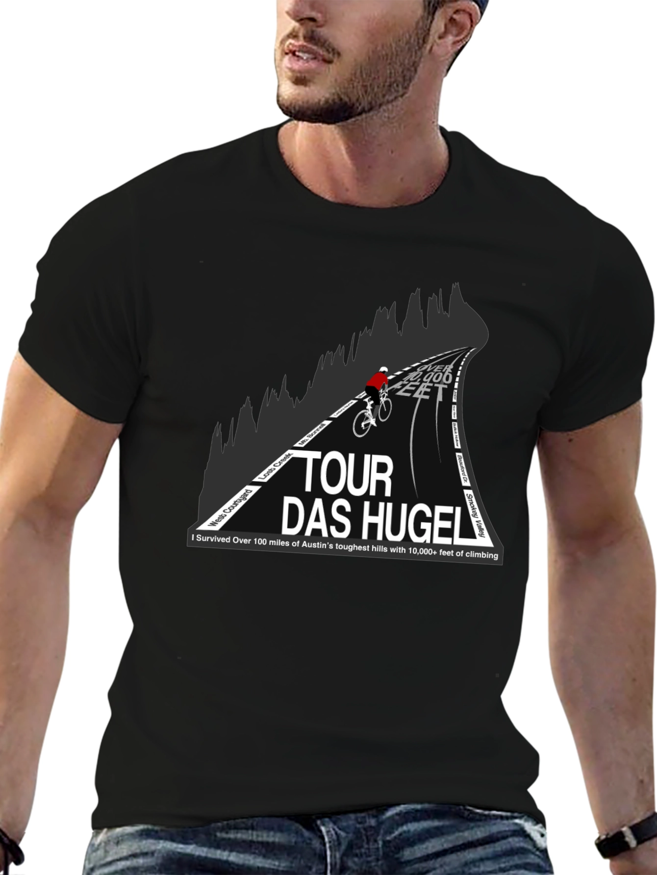 Tour Das Hugel Cycling T-Shirt - Austins Toughest Hills