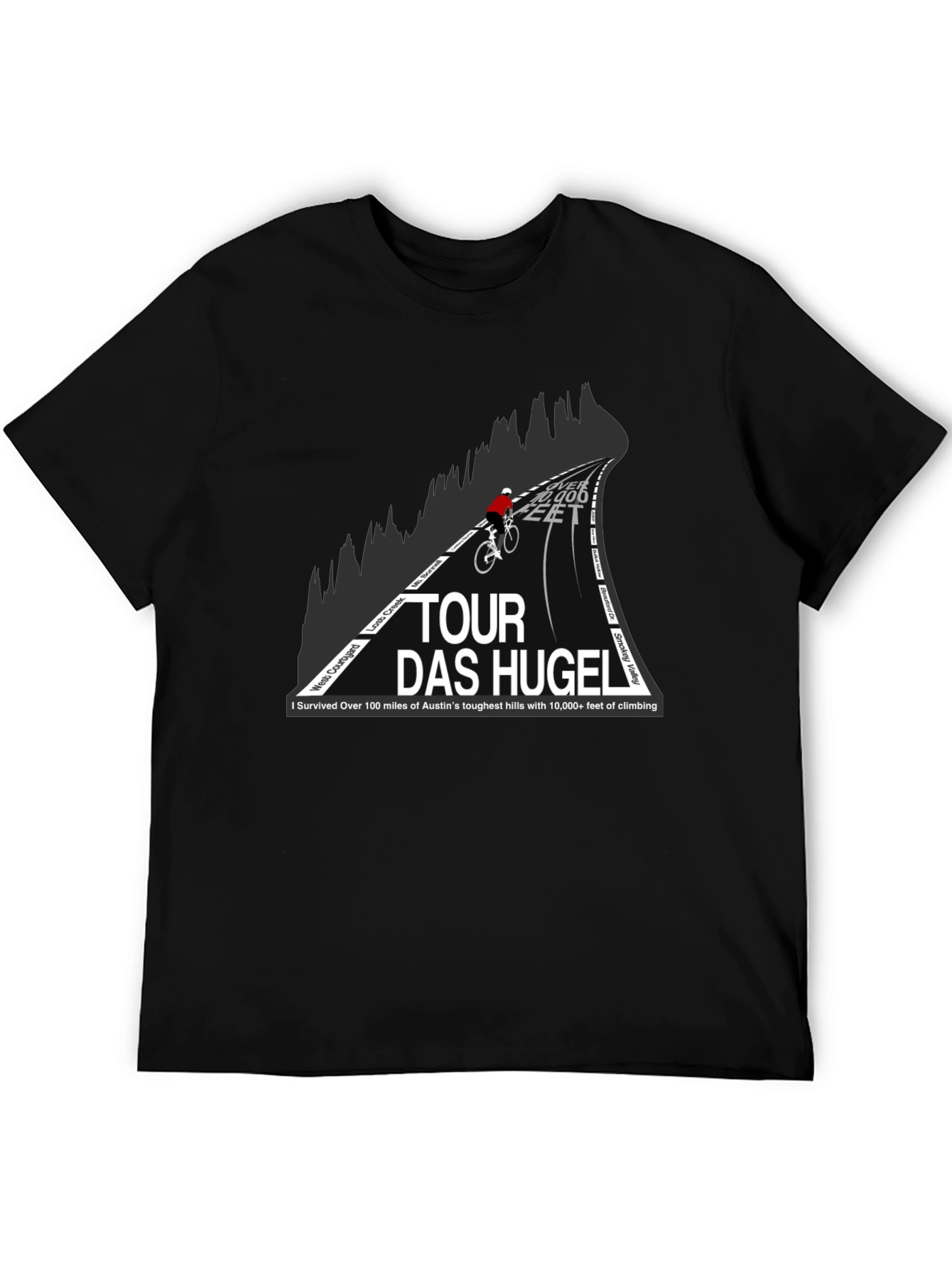 Tour Das Hugel Cycling T-Shirt - Austins Toughest Hills