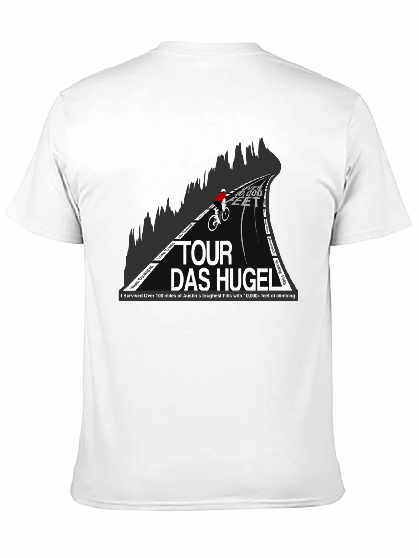 Tour Das Hugel Cycling T-Shirt - Austins Toughest Hills