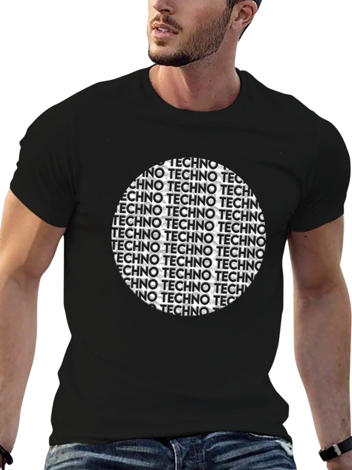 Techno Circle Graphic T-Shirt - Stylish Music Tee
