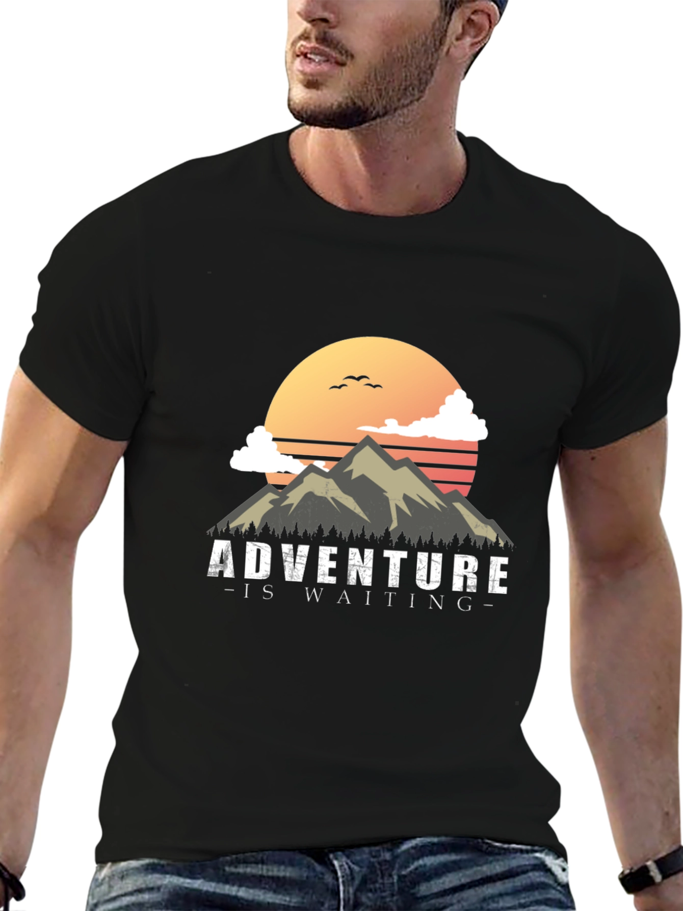 Adventure Awaits Graphic Tee - Black Mountain Shirt