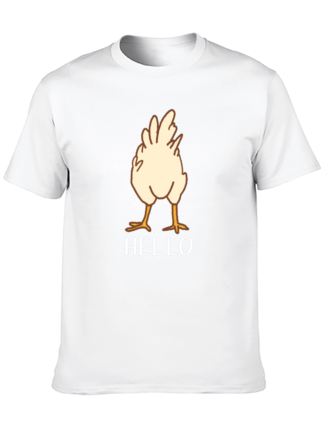 Chicken Butt Hello Black Graphic T-Shirt