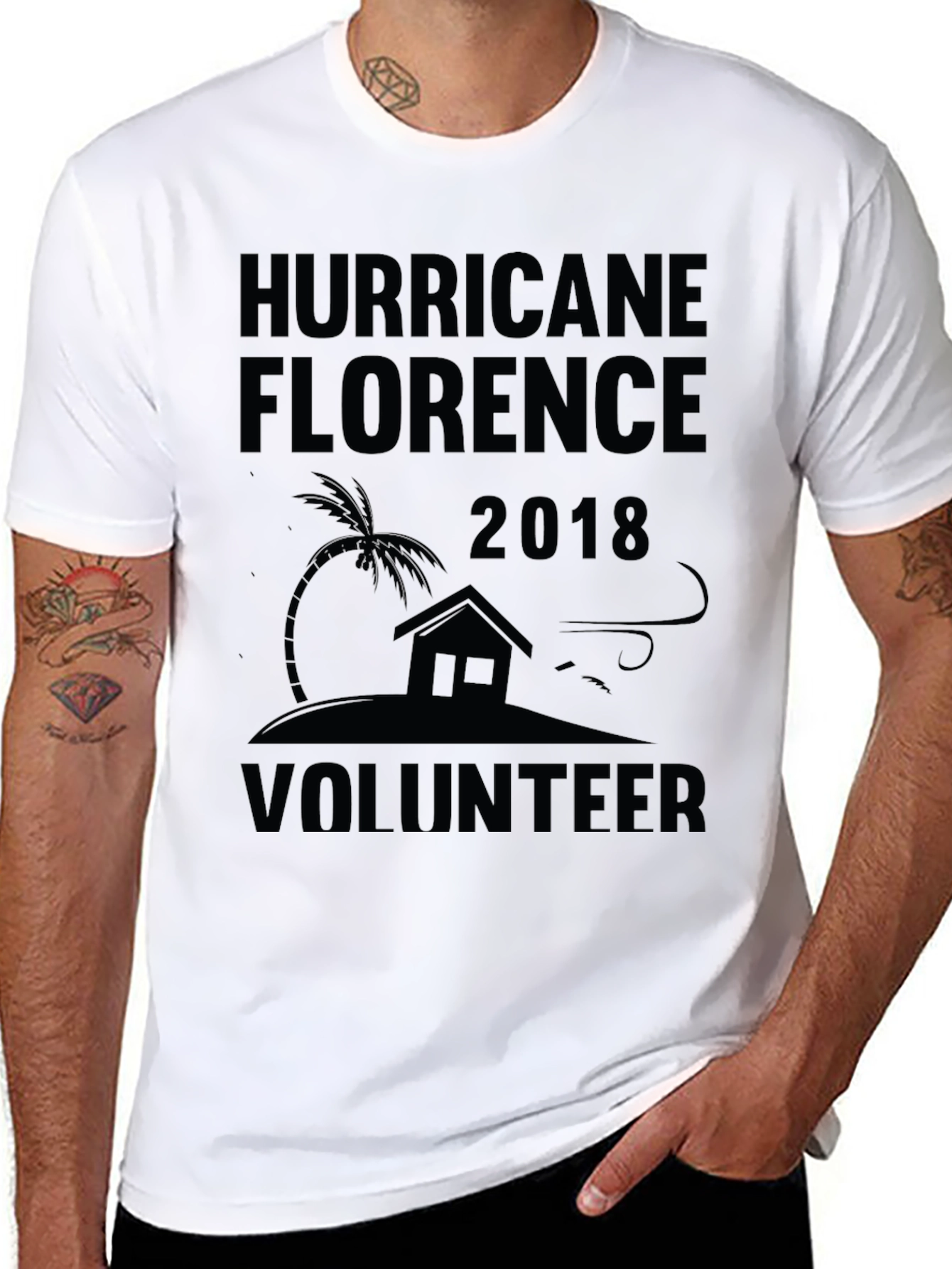 Hurricane Florence 2018 Volunteer Black T-Shirt