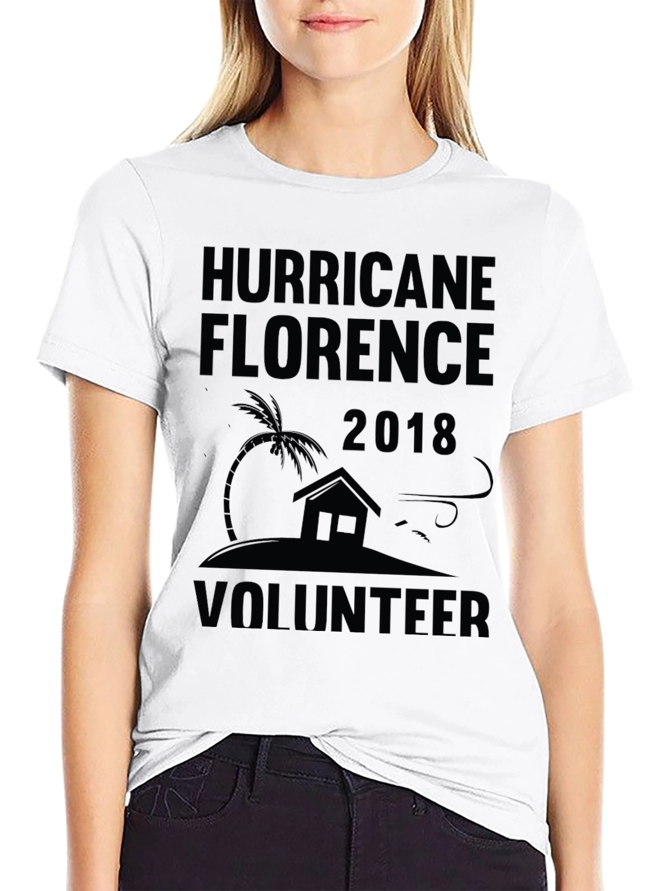 Hurricane Florence 2018 Volunteer Black T-Shirt