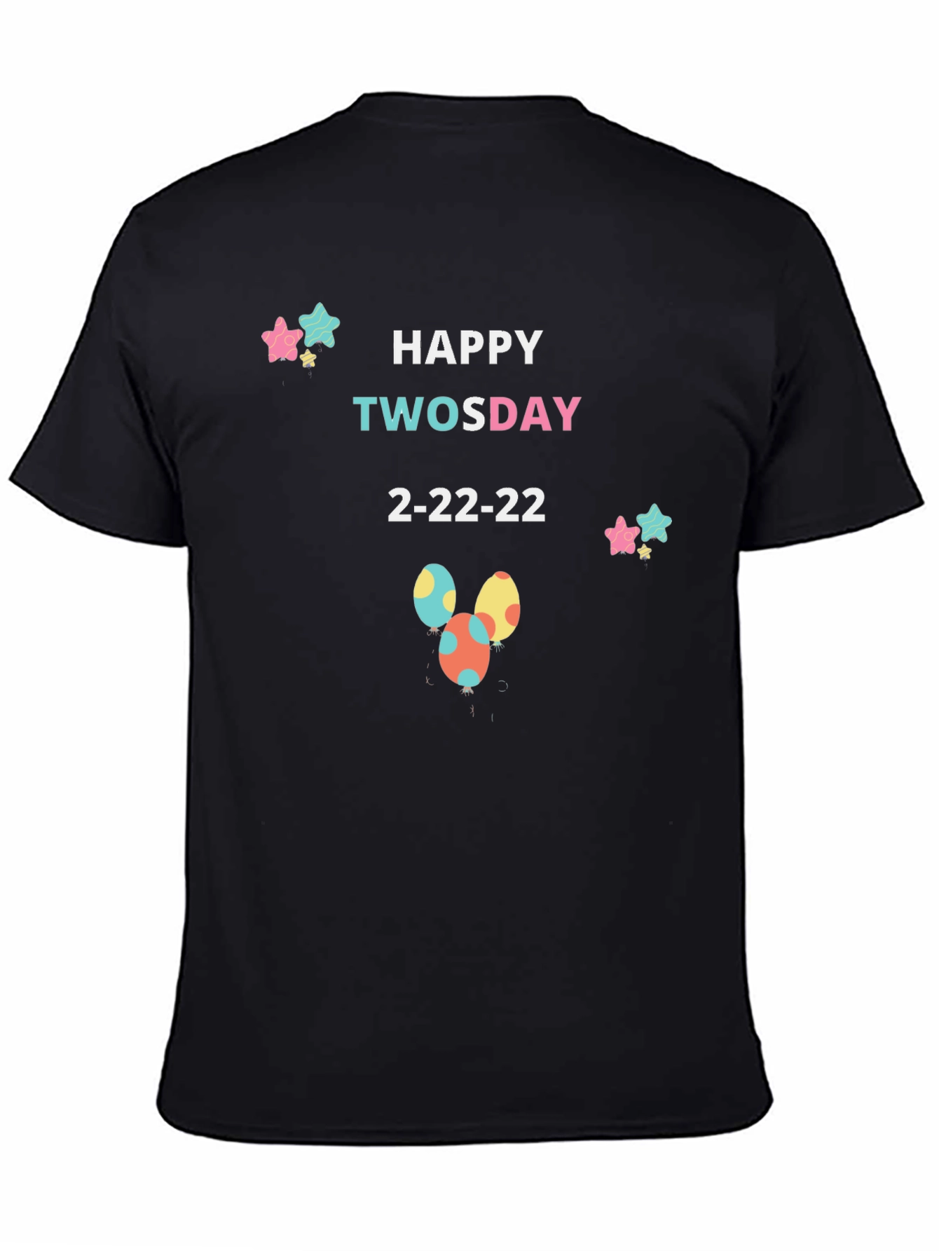 Happy Twosday 2-22-22 Black T-Shirt
