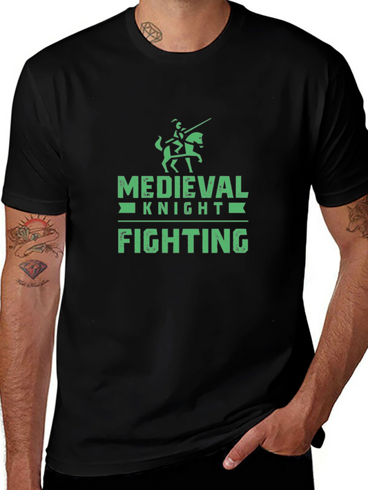 Medieval Knight Fighting Graphic T-Shirt