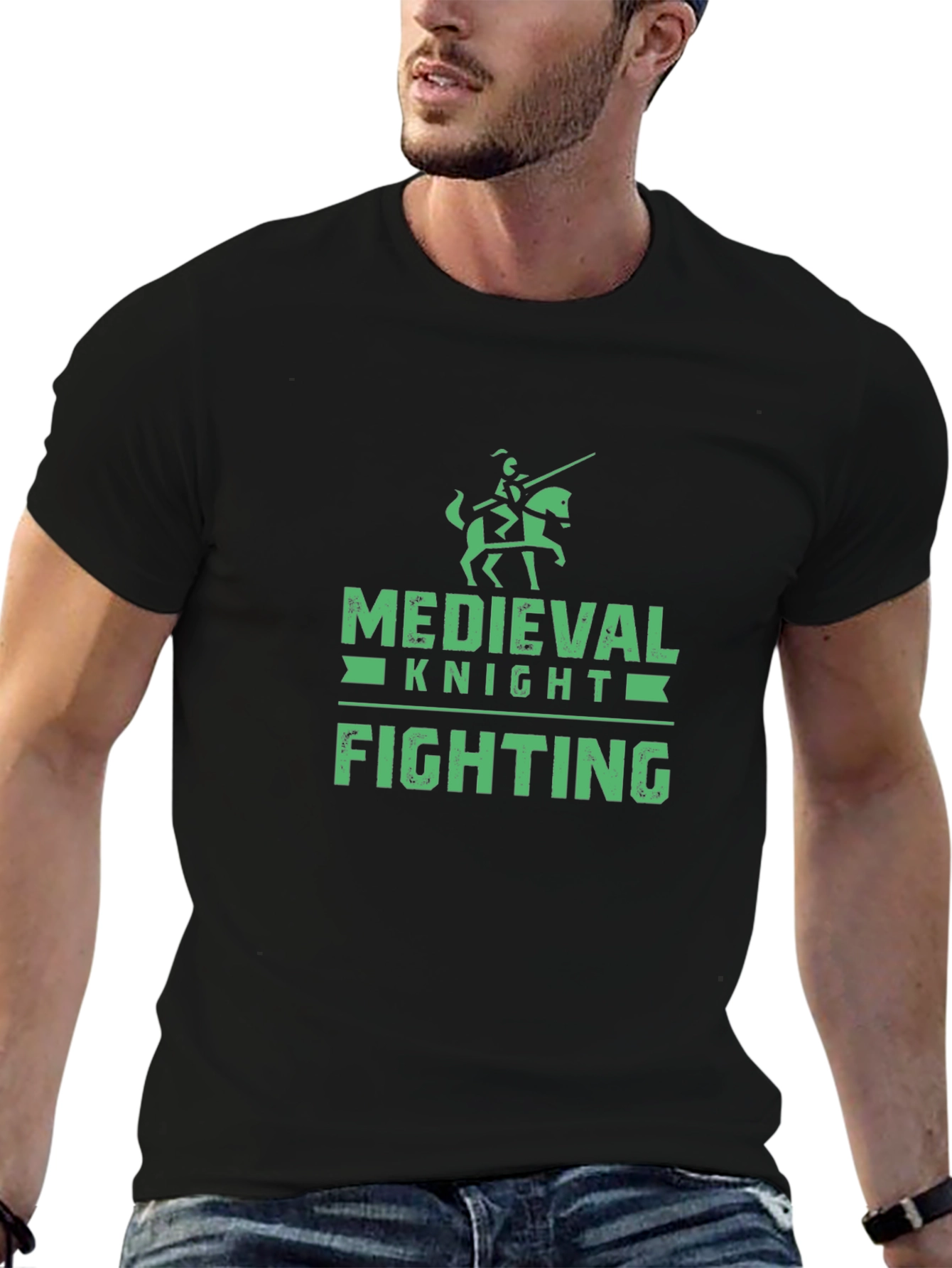 Medieval Knight Fighting Graphic T-Shirt