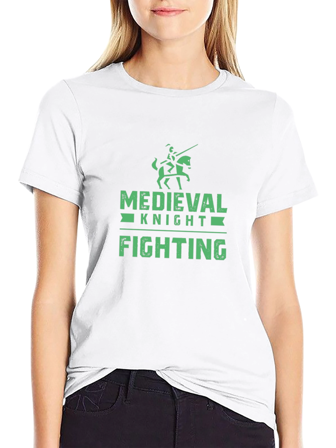Medieval Knight Fighting Graphic T-Shirt