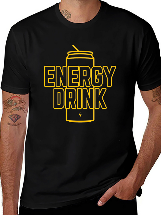 Energy Drink Graphic T-Shirt - Black