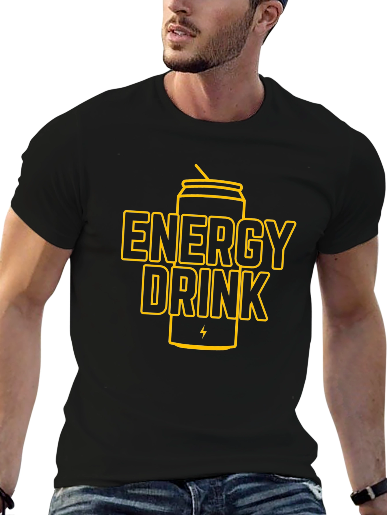Energy Drink Graphic T-Shirt - Black