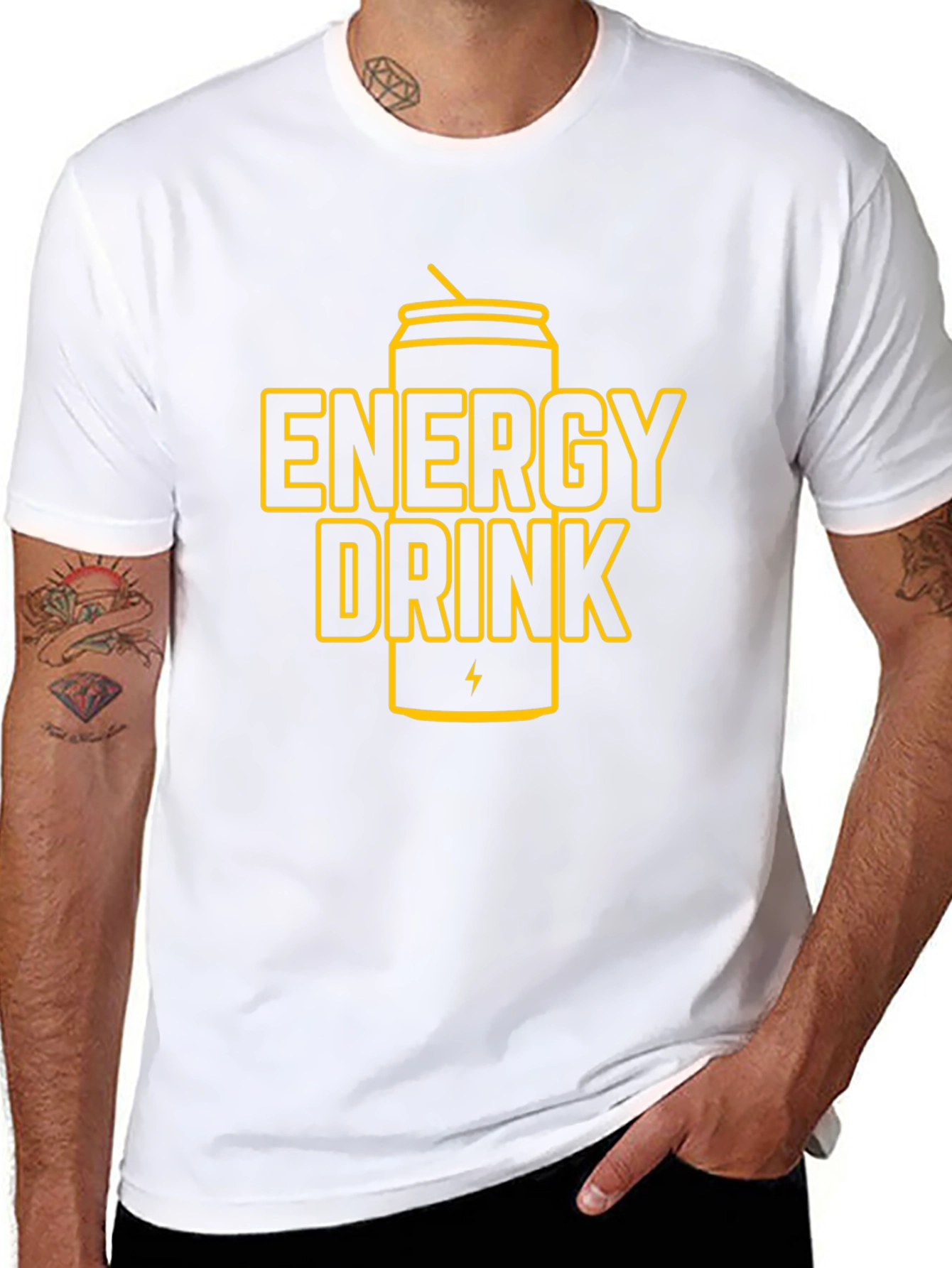 Energy Drink Graphic T-Shirt - Black
