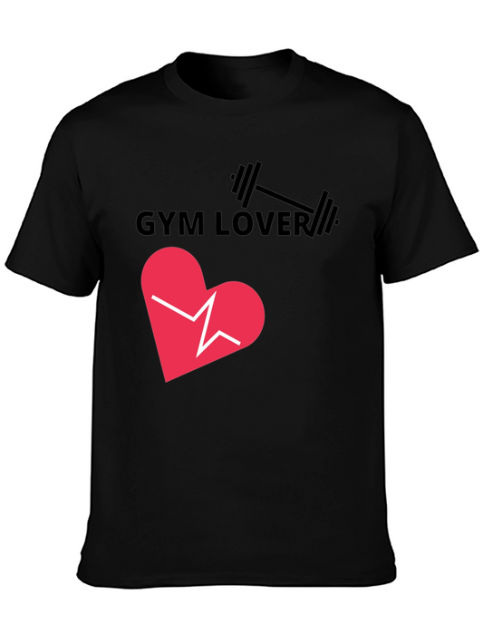 Gym Lover Graphic T-Shirt - Heartbeat Design