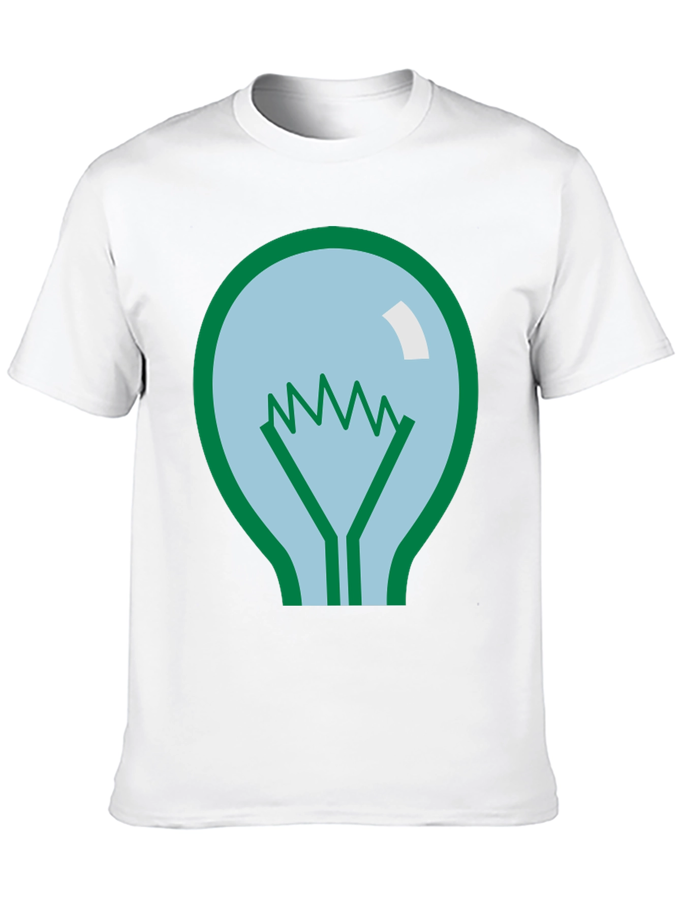 Lightbulb Graphic Tee - Black Cotton Casual Shirt