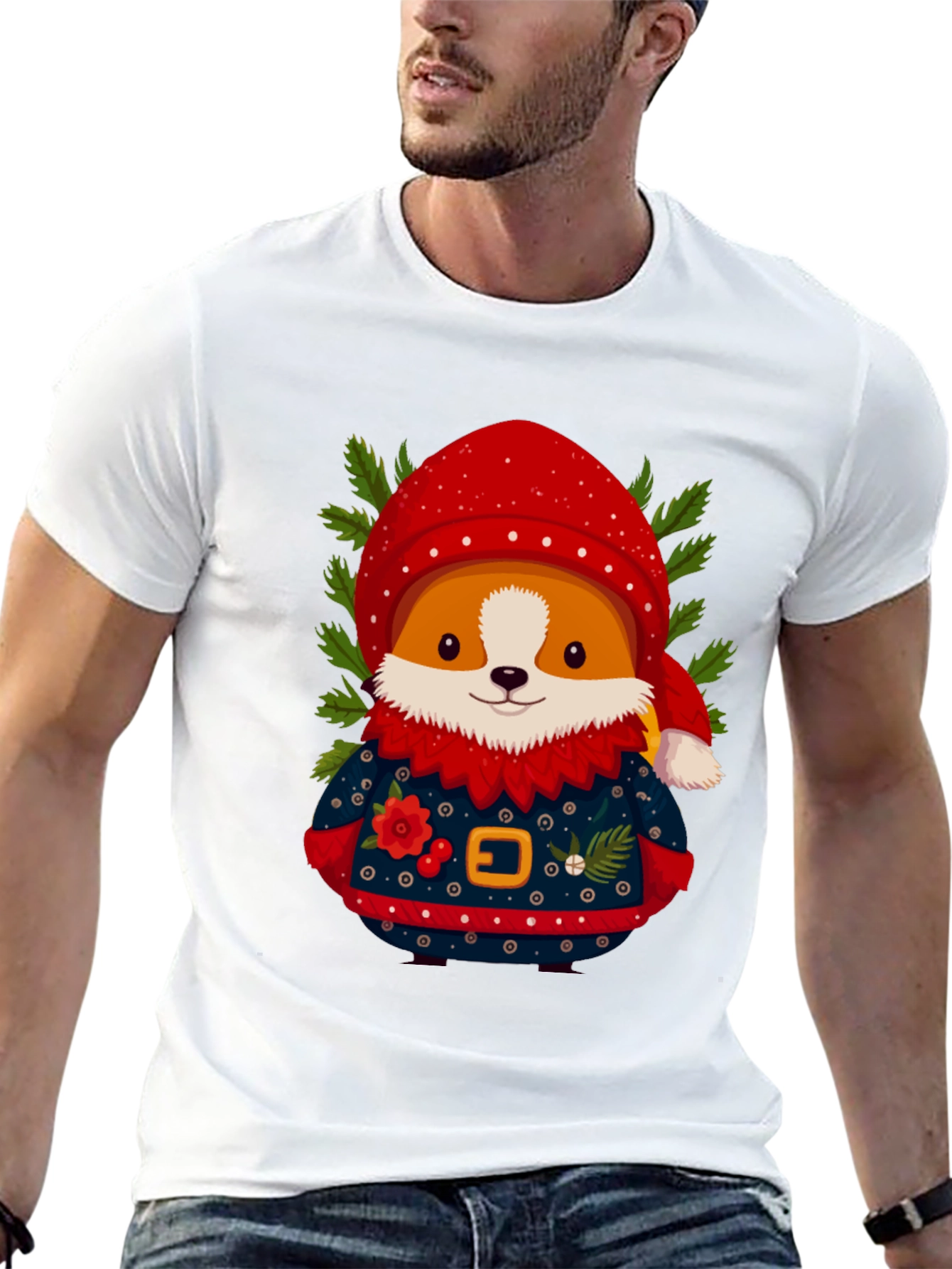 Festive Corgi Christmas T-Shirt