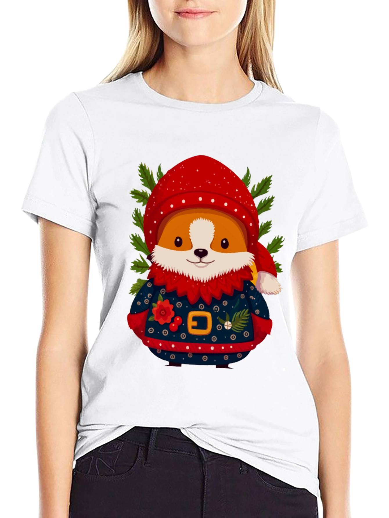 Festive Corgi Christmas T-Shirt