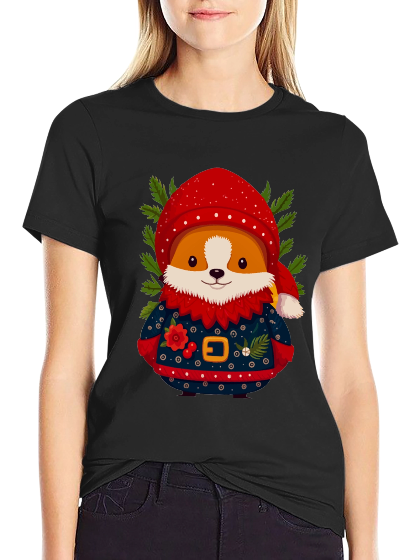 Festive Corgi Christmas T-Shirt