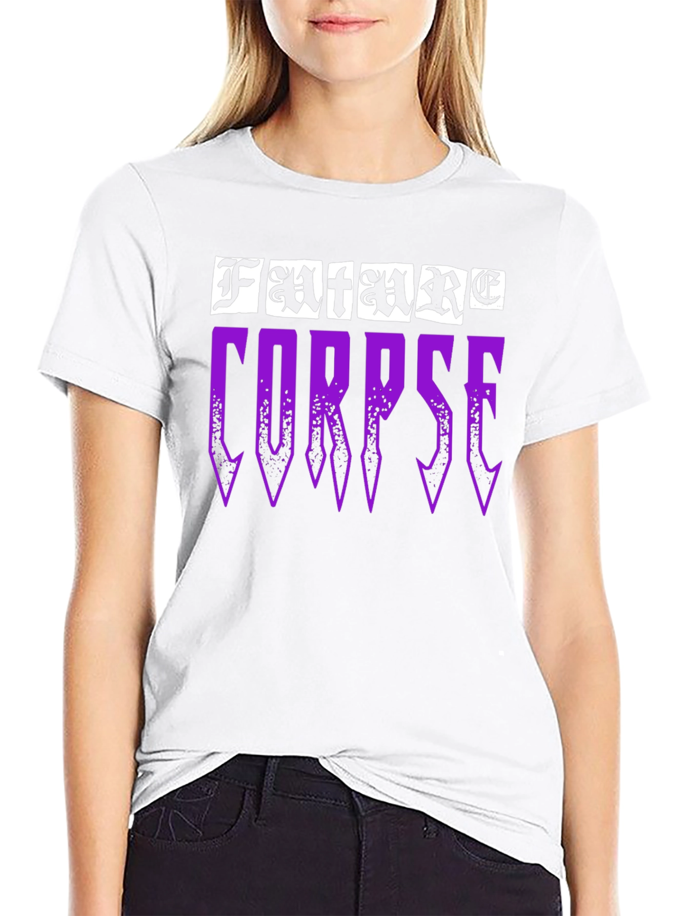 Future Corpse Graphic Print Black T-Shirt