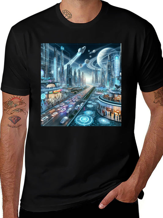 Futuristic Cityscape Graphic Tee