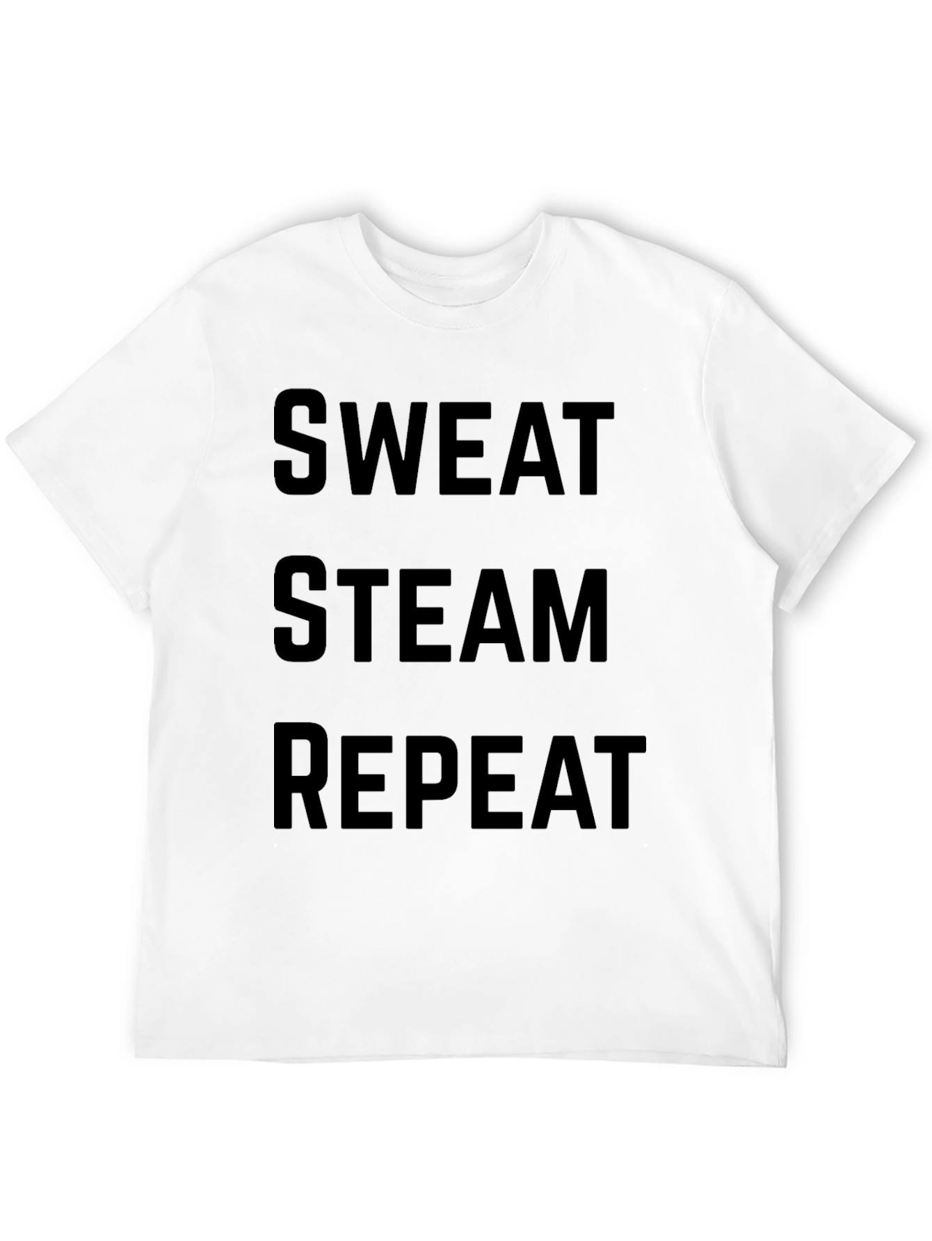 Sweat Steam Repeat Graphic Tee - Workout Motivation