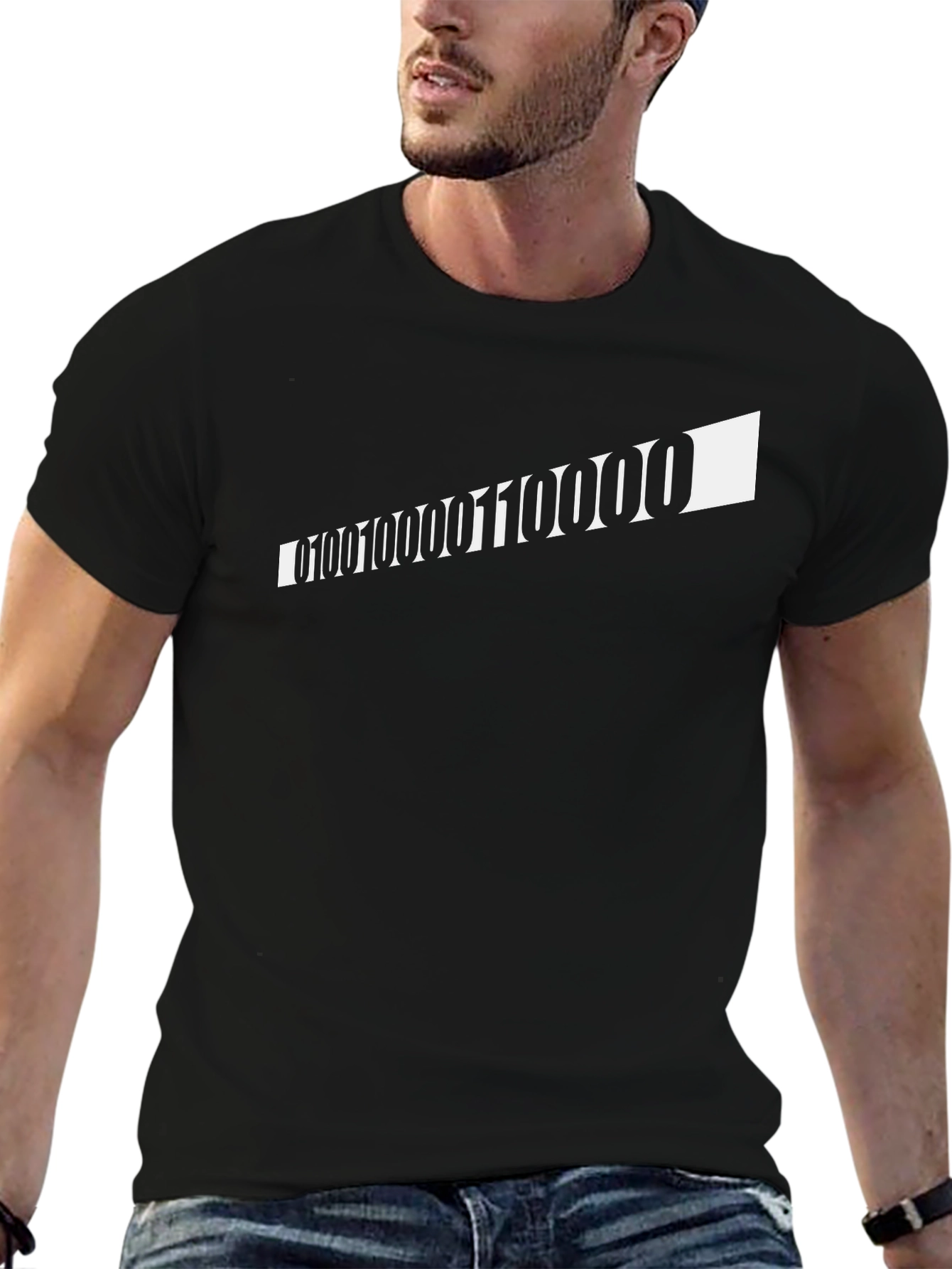 Binary Code Graphic Tee - Black