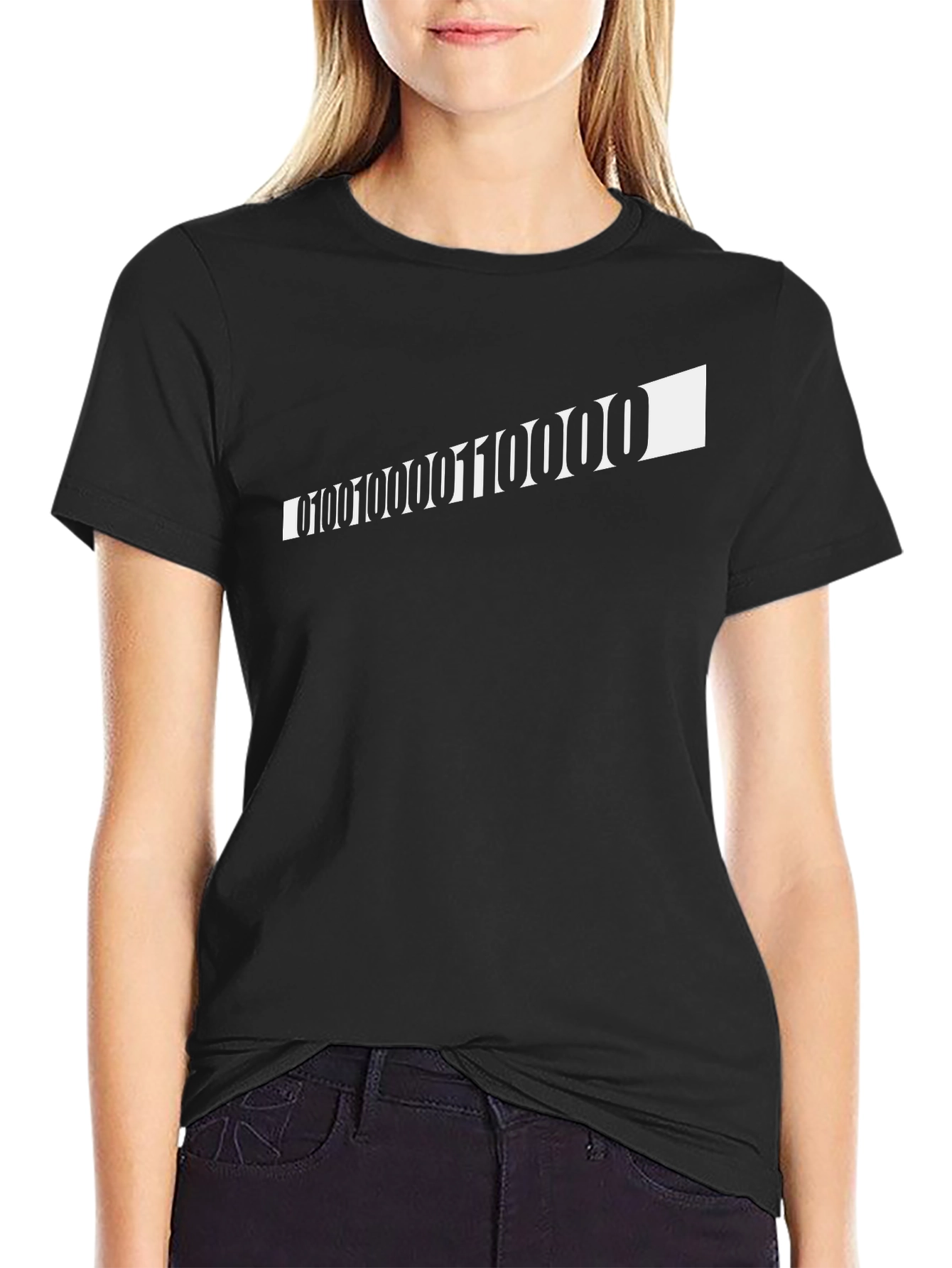 Binary Code Graphic Tee - Black