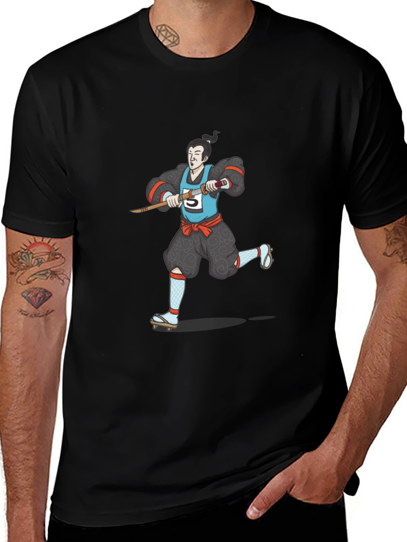 Samurai Marathon Black T-Shirt