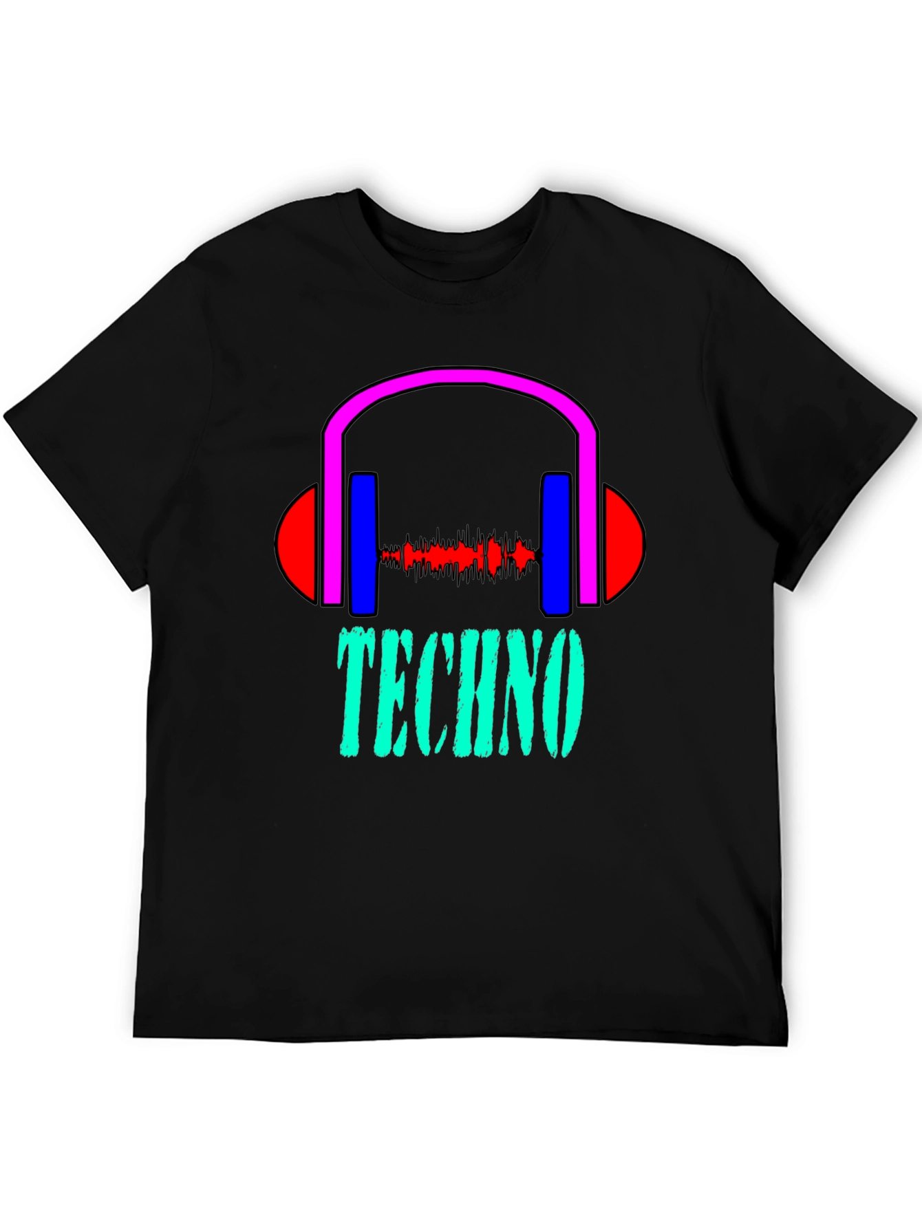 Techno Music Graphic Tee - Stylish Black T-Shirt