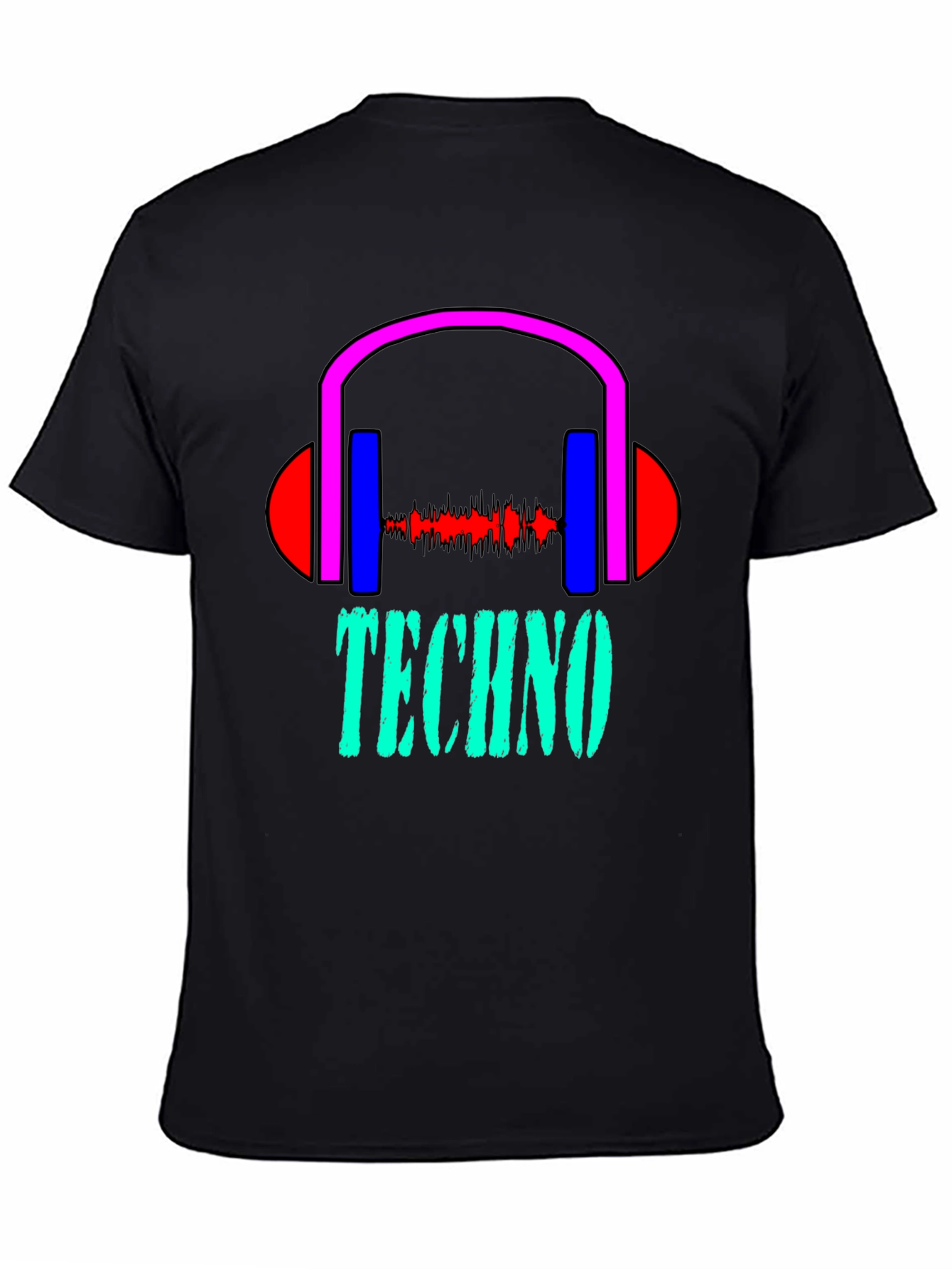Techno Music Graphic Tee - Stylish Black T-Shirt