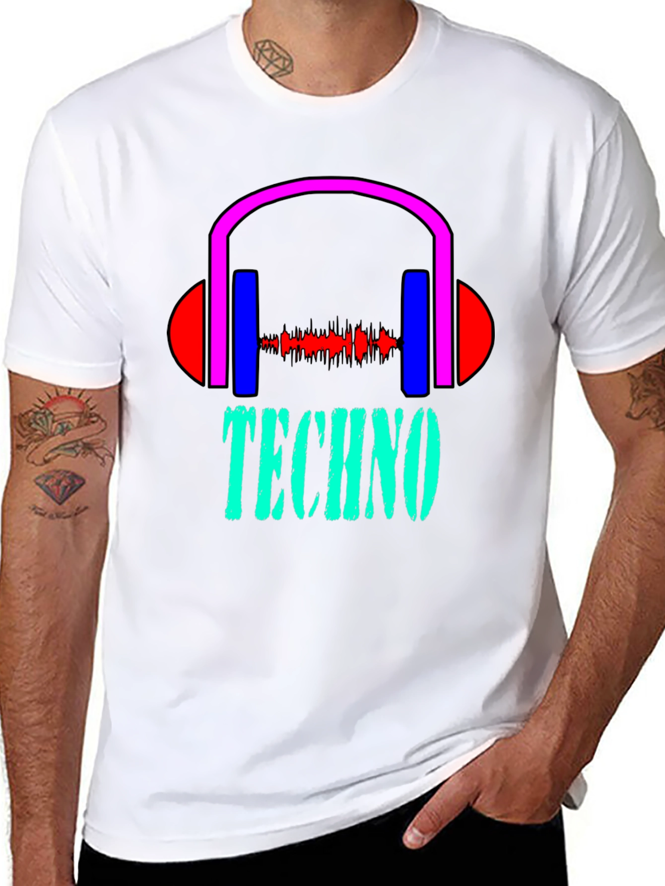 Techno Music Graphic Tee - Stylish Black T-Shirt
