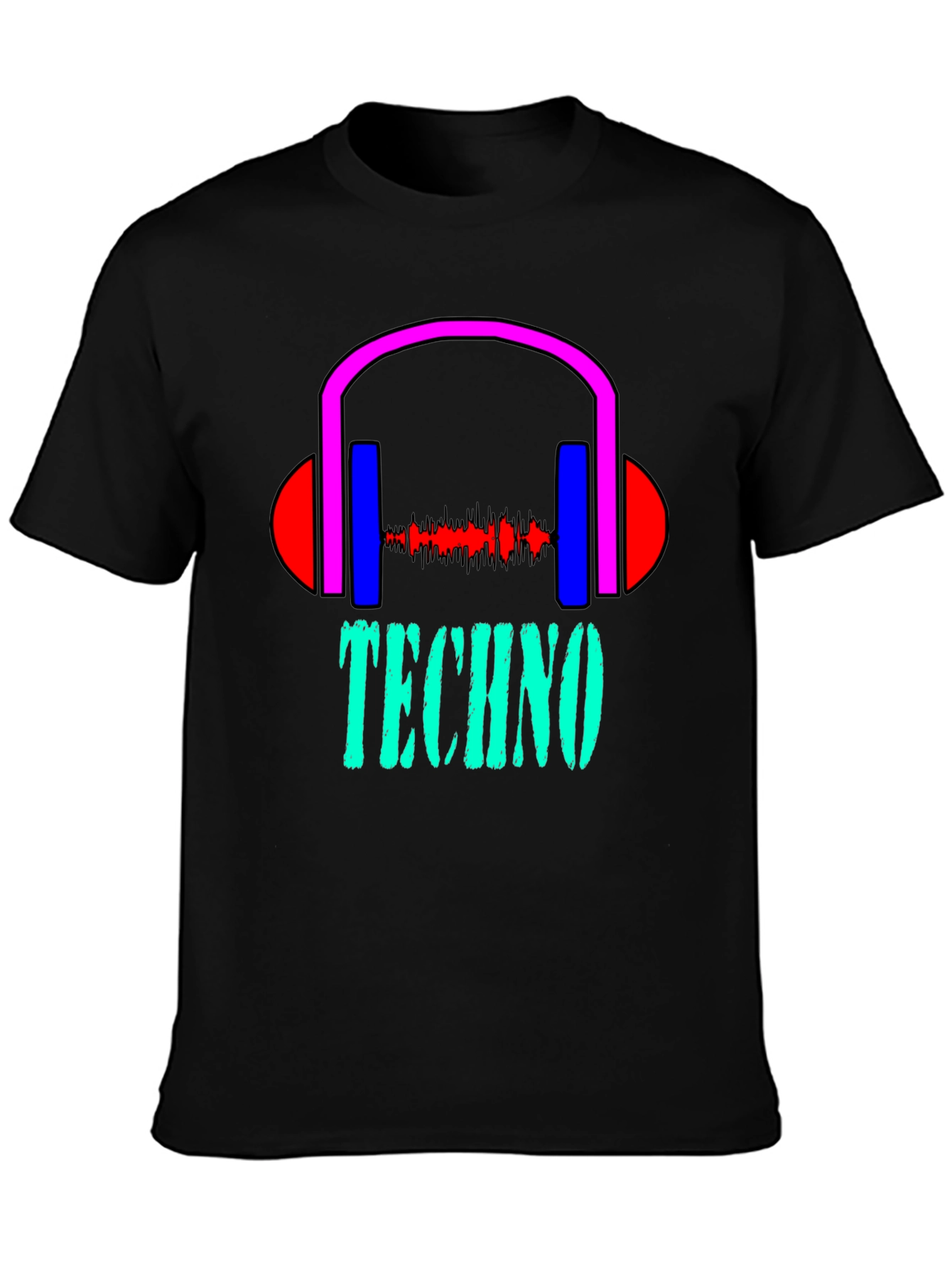 Techno Music Graphic Tee - Stylish Black T-Shirt