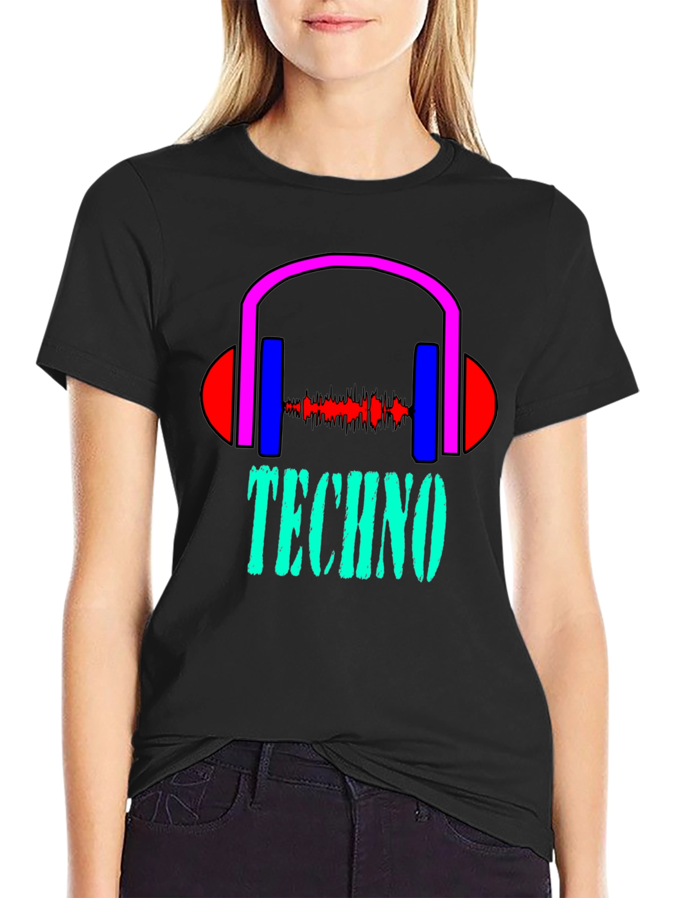 Techno Music Graphic Tee - Stylish Black T-Shirt
