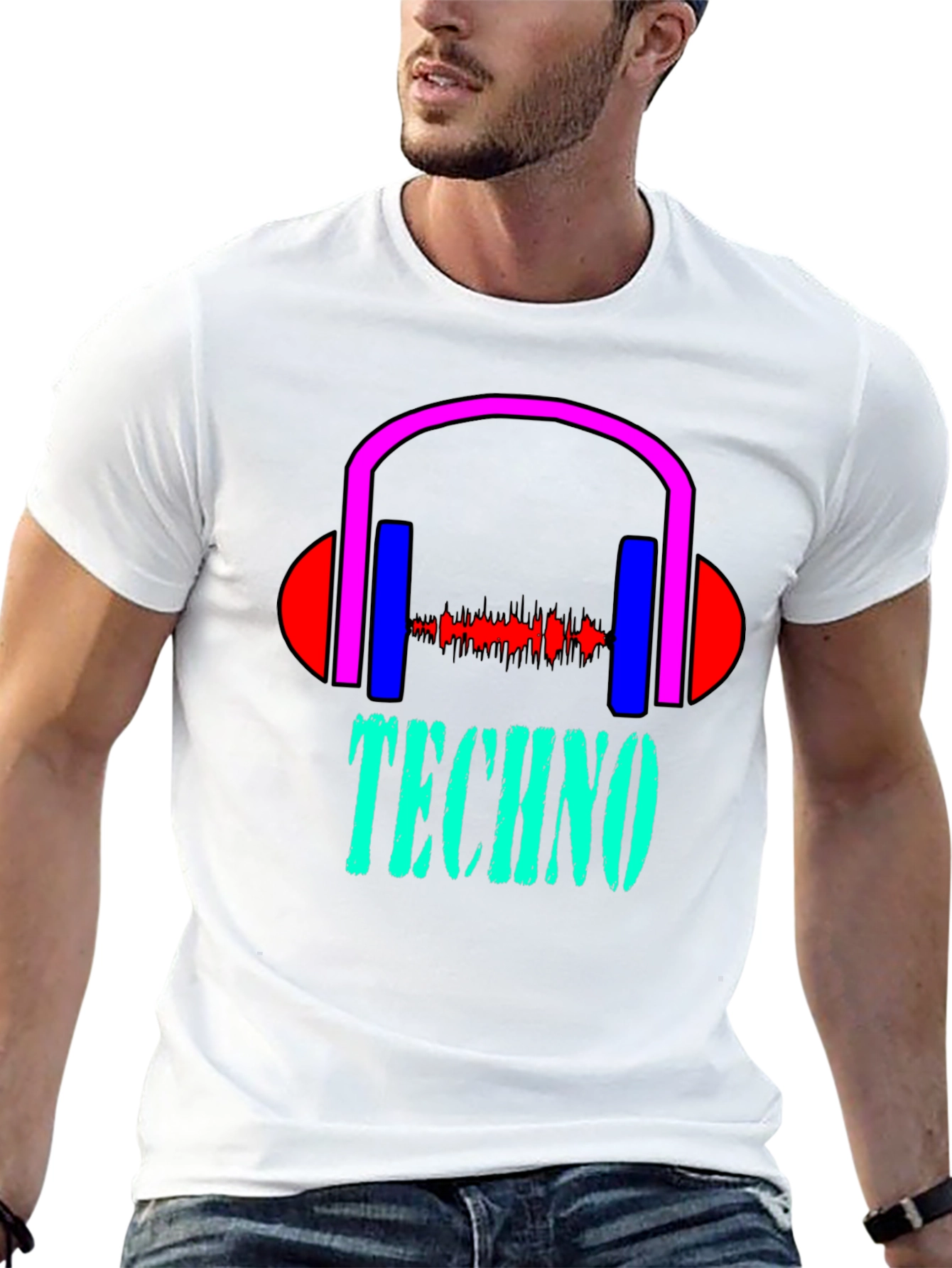 Techno Music Graphic Tee - Stylish Black T-Shirt