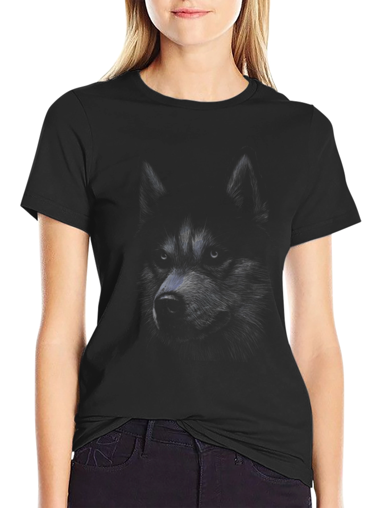 Mystic Wolf Graphic Tee - Dark & Stylish
