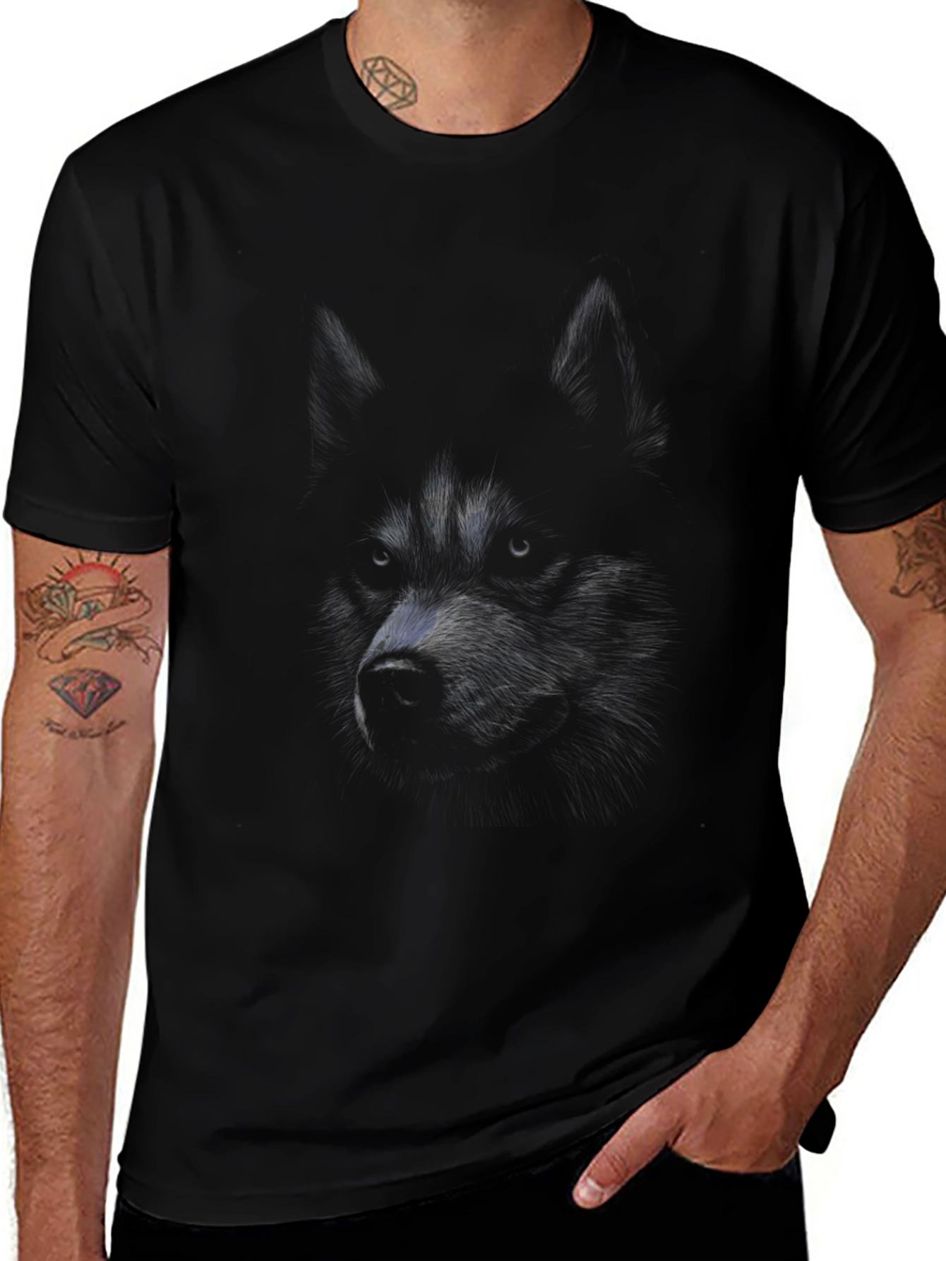Mystic Wolf Graphic Tee - Dark & Stylish