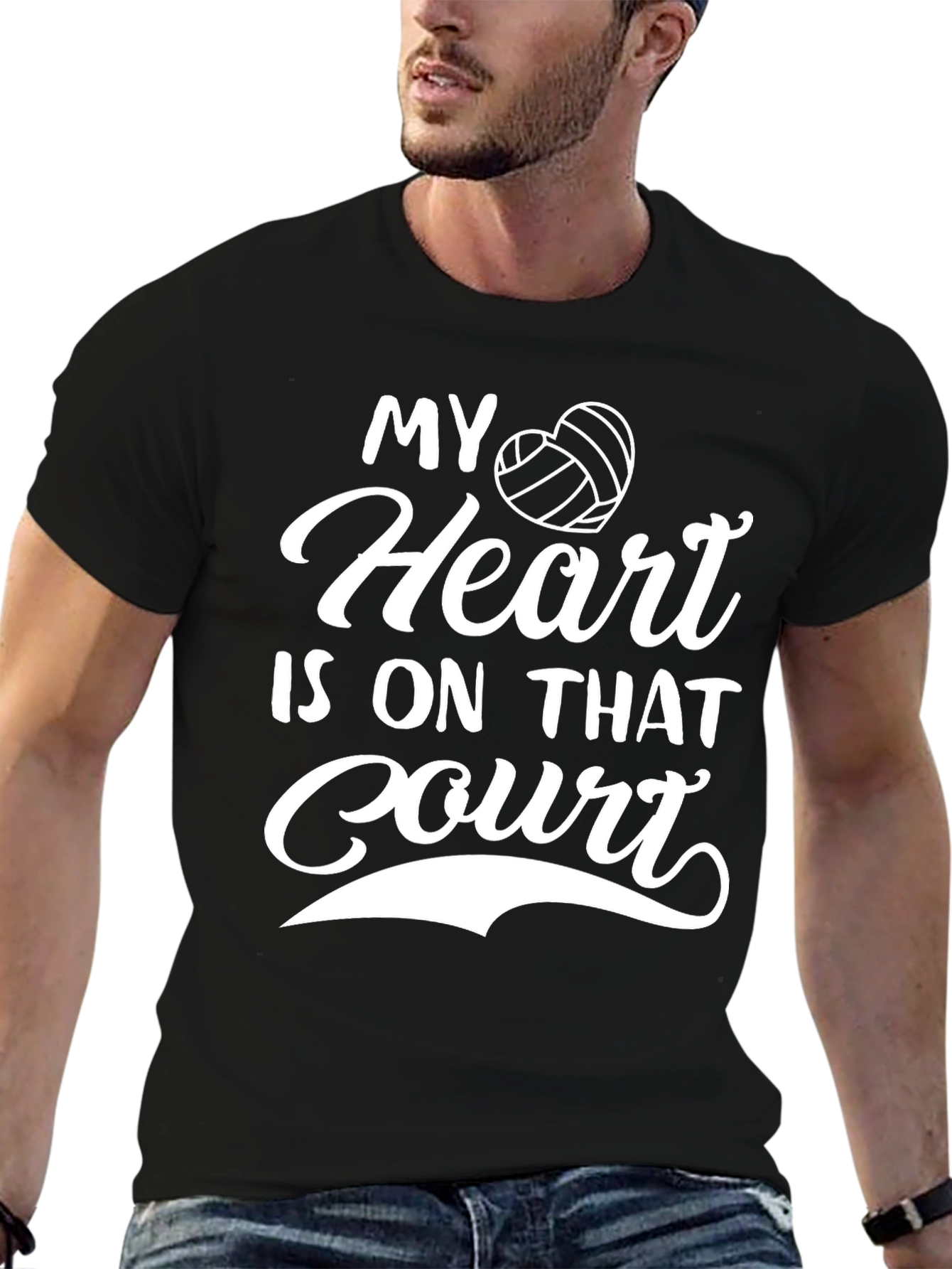 Volleyball Heart Court Graphic Tee