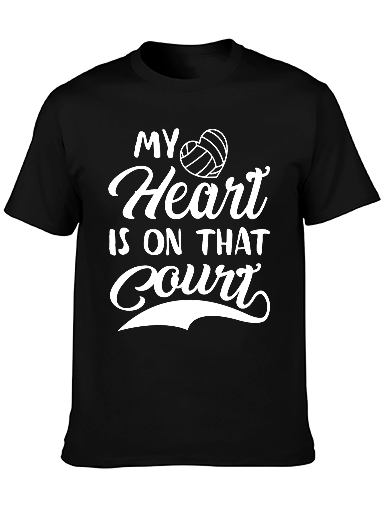 Volleyball Heart Court Graphic Tee
