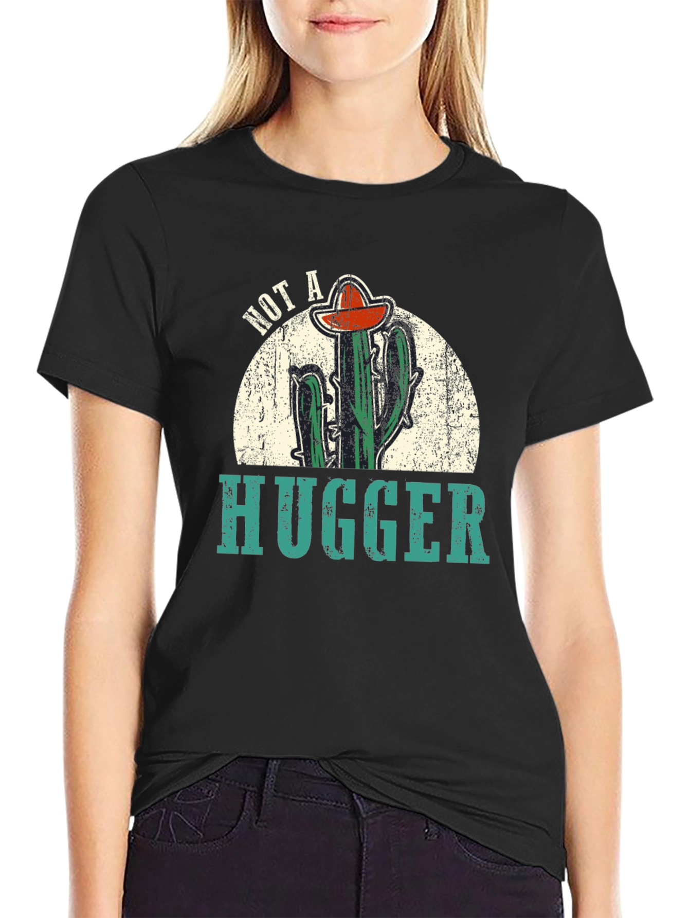 Not A Hugger Cactus Graphic Tee