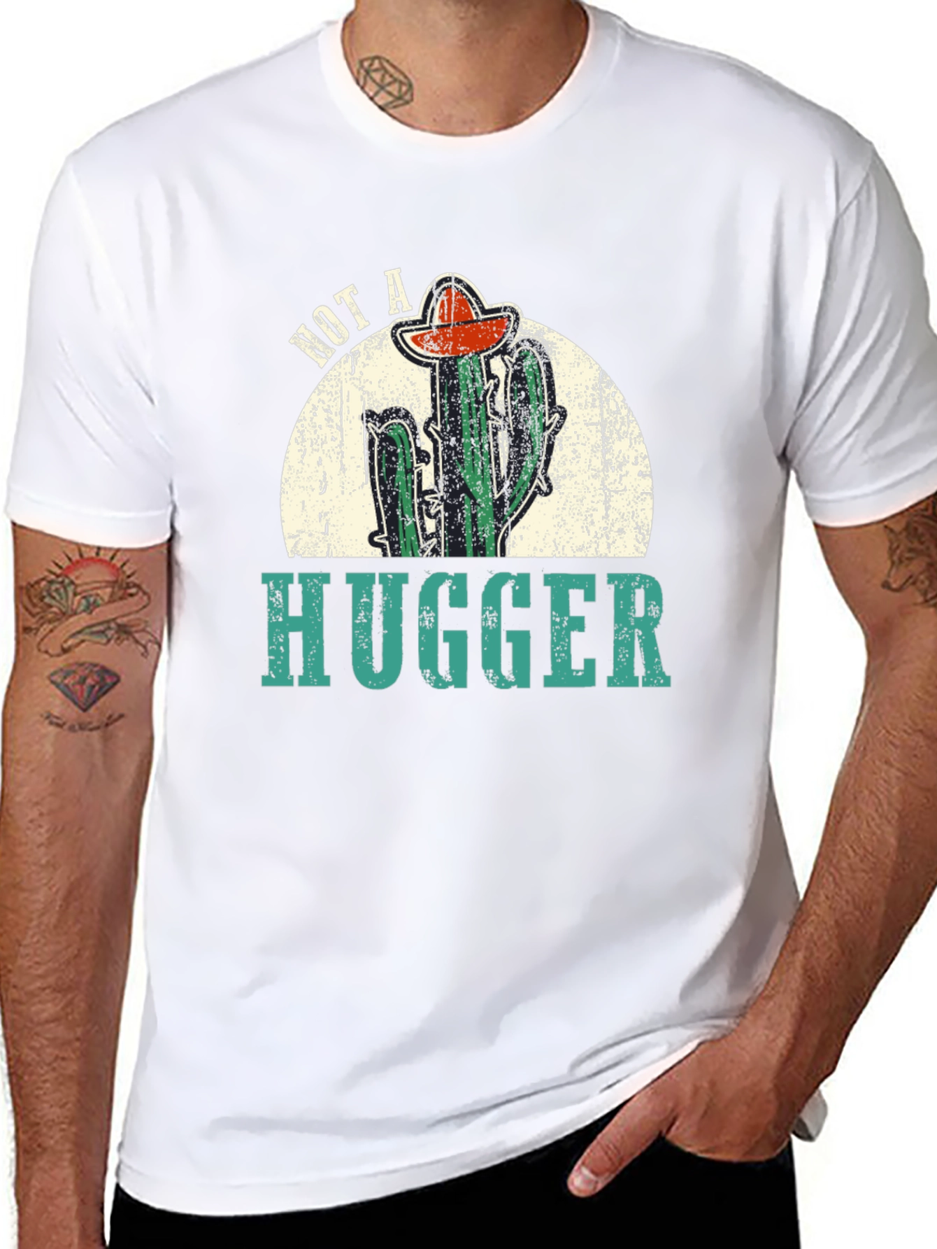 Not A Hugger Cactus Graphic Tee